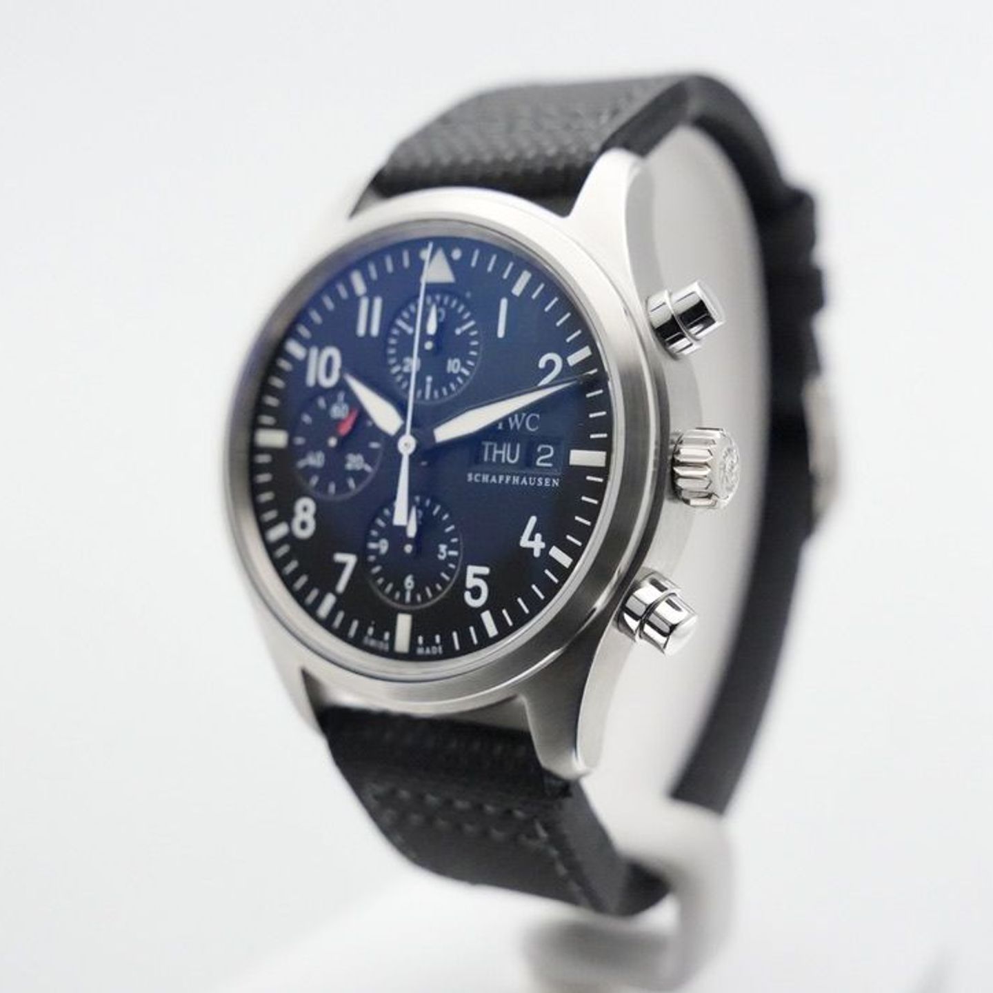 IWC Pilot Chronograph IW371701 (2011) - Zwart wijzerplaat 42mm Staal (2/8)