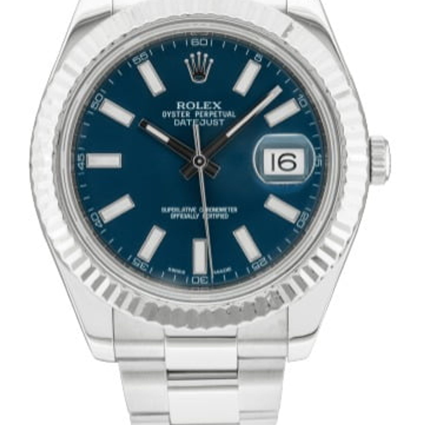 Rolex Datejust II 116334 (2015) - Blauw wijzerplaat 41mm Staal (1/6)