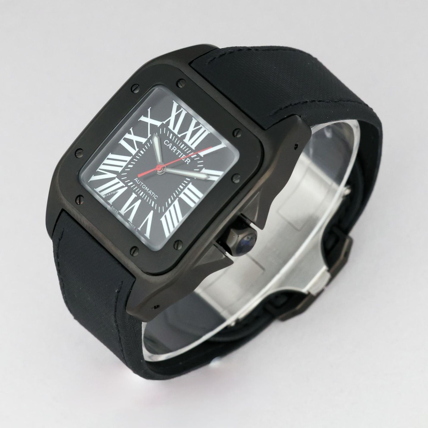 Cartier Santos 100 WSSA0006 (Unknown (random serial)) - Black dial 41 mm Steel case (3/6)