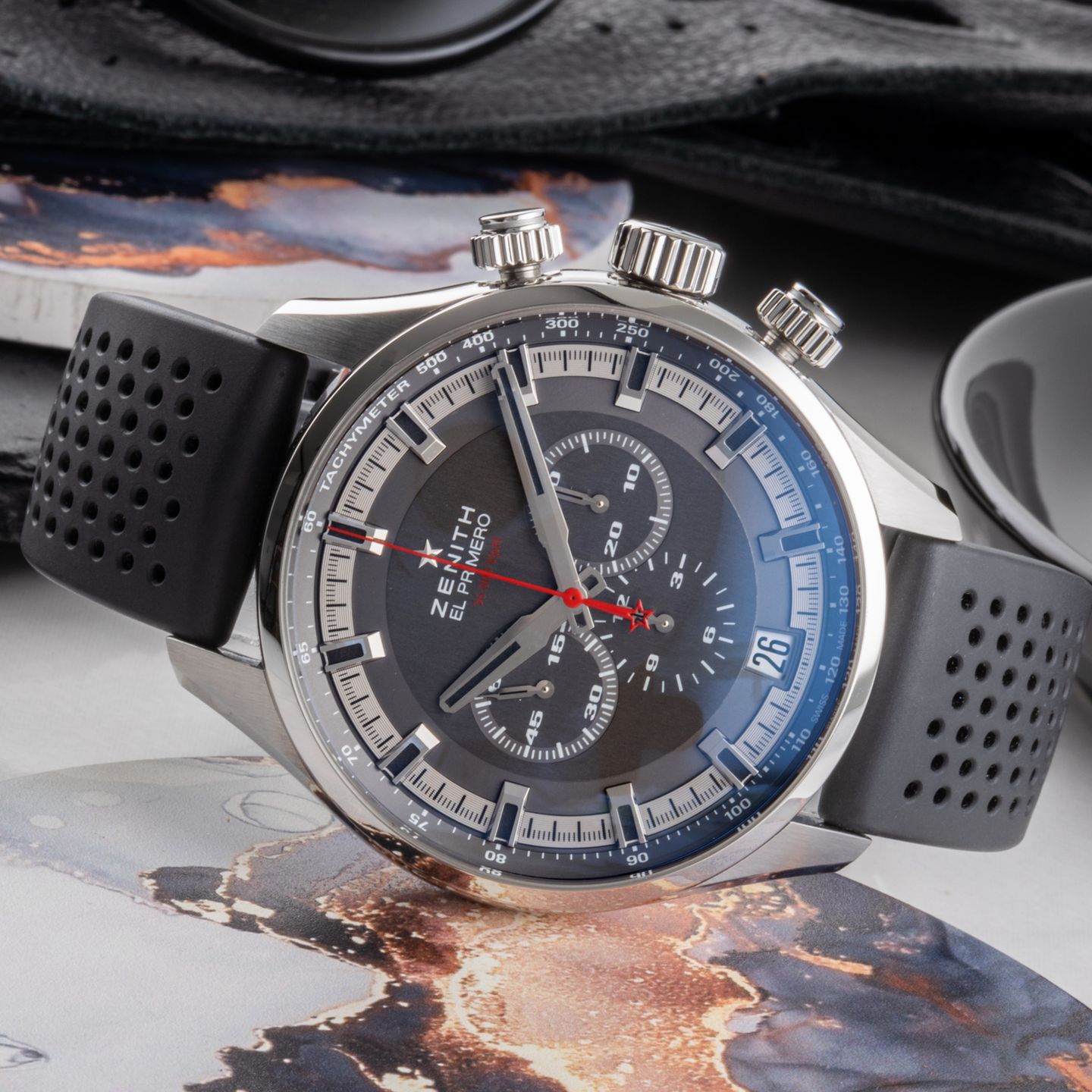 Zenith El Primero Sport 03.2280.400/91.R576 (2015) - Grijs wijzerplaat 45mm Staal (2/8)