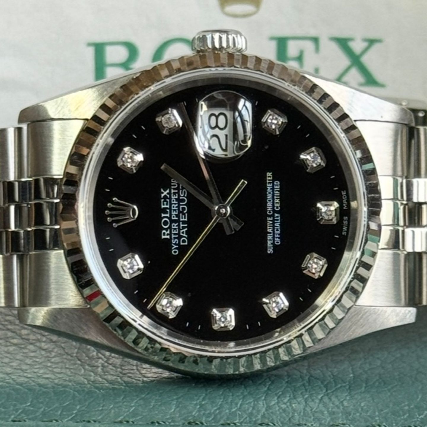 Rolex Datejust 36 16234 (2002) - Black dial 36 mm Steel case (3/8)