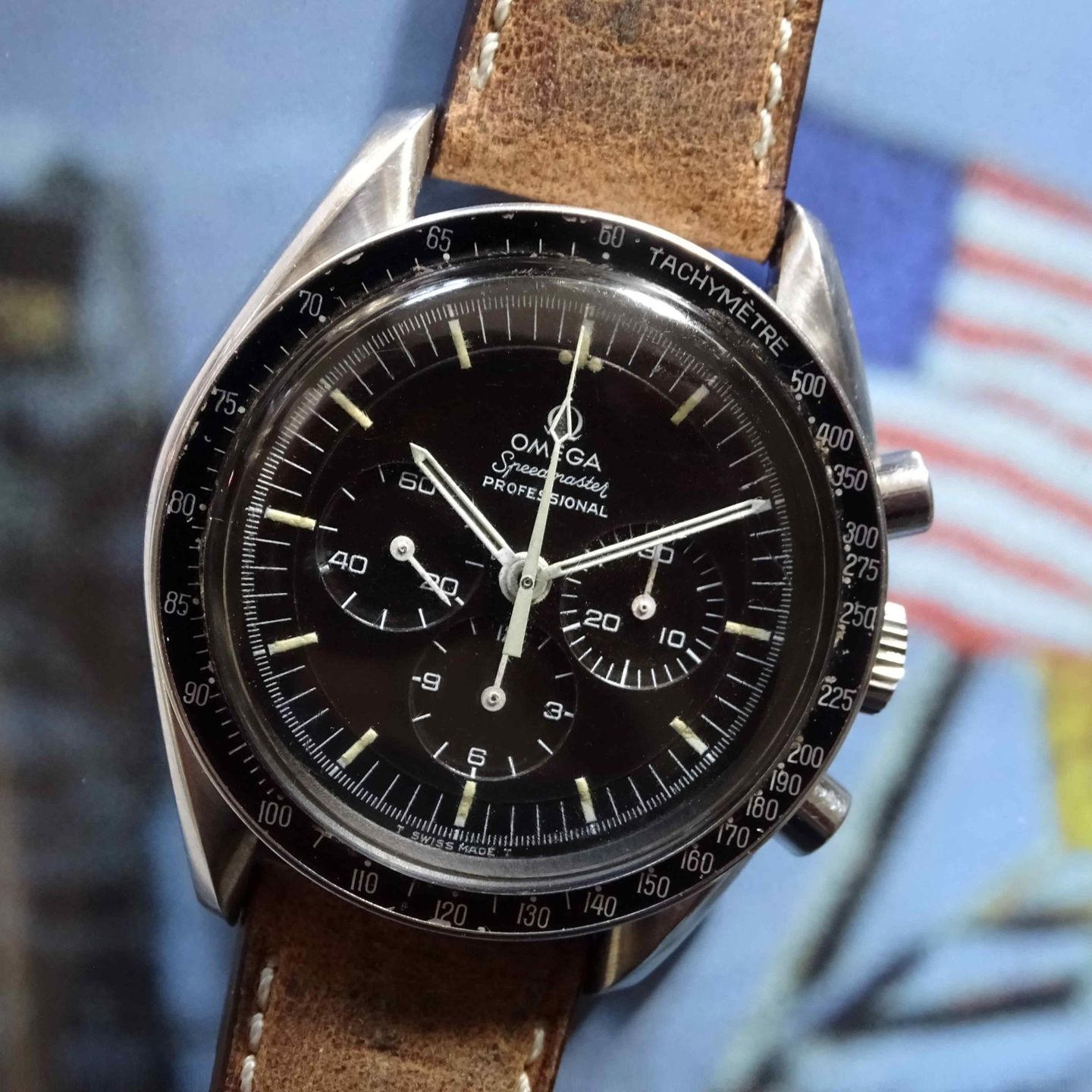 Omega Speedmaster Professional Moonwatch 145.022 (1969) - Black dial 42 mm Steel case (7/8)