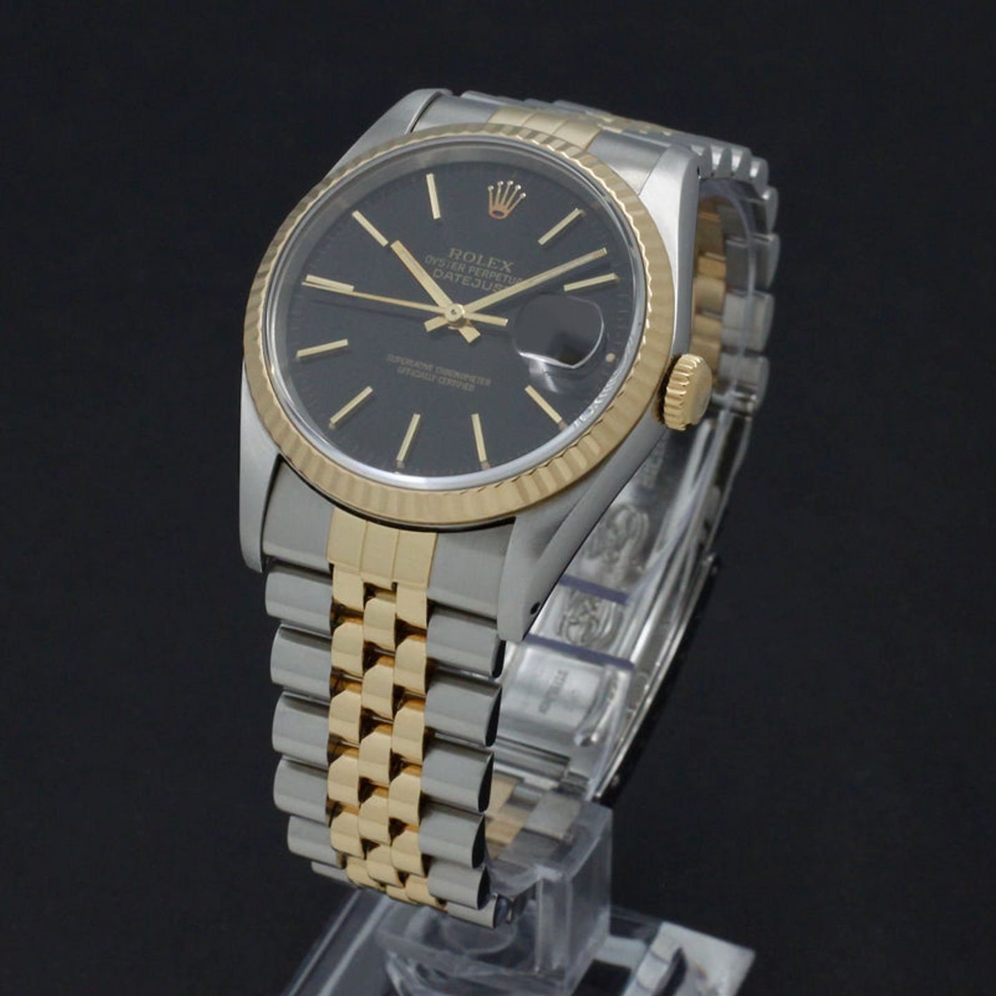 Rolex Datejust 36 16233 (1991) - Zwart wijzerplaat 36mm Goud/Staal (2/7)