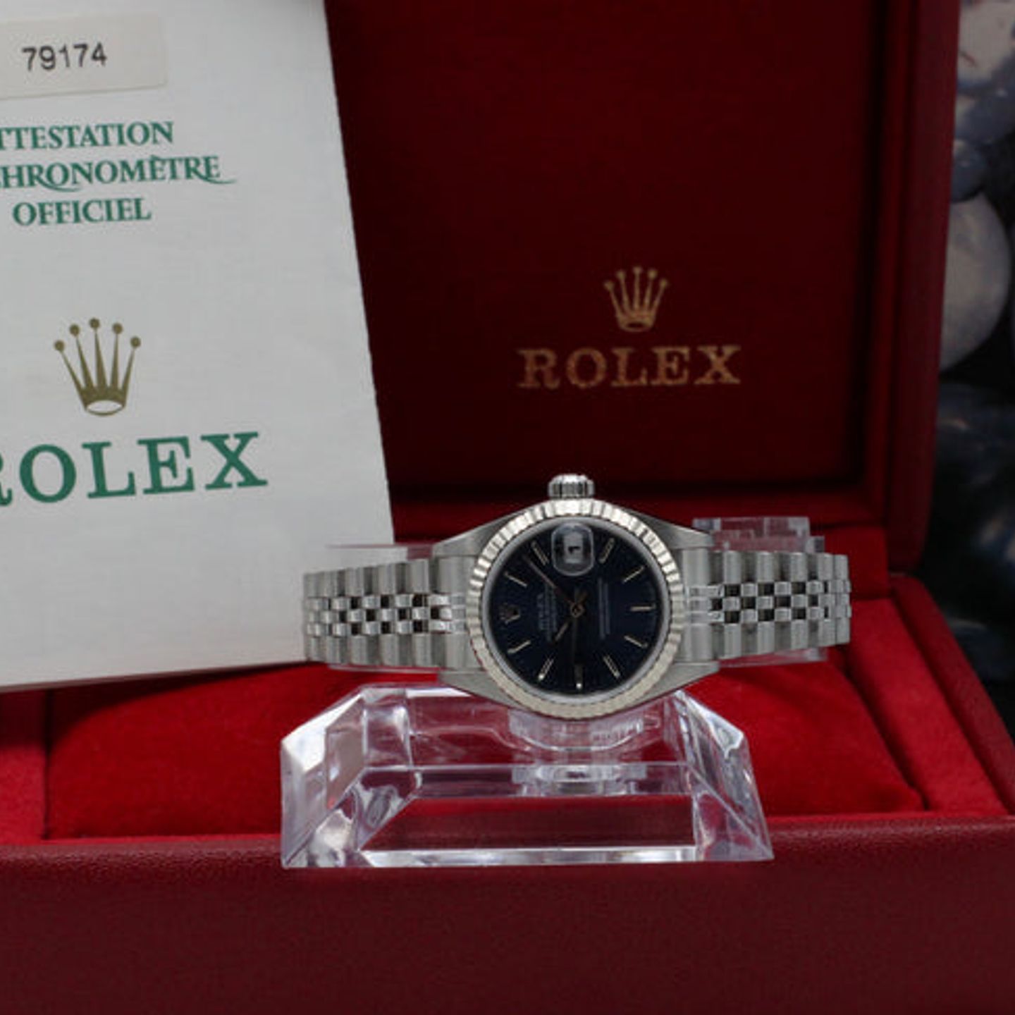 Rolex Lady-Datejust 79174 (2000) - Blue dial 26 mm Steel case (3/7)