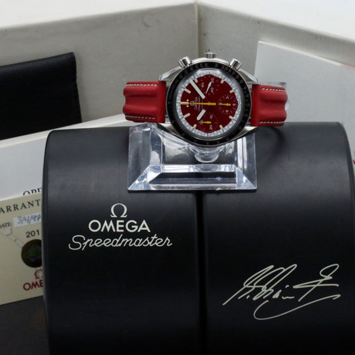 Omega Speedmaster Reduced 3510.61.00 (1997) - Red dial 39 mm Steel case (3/7)