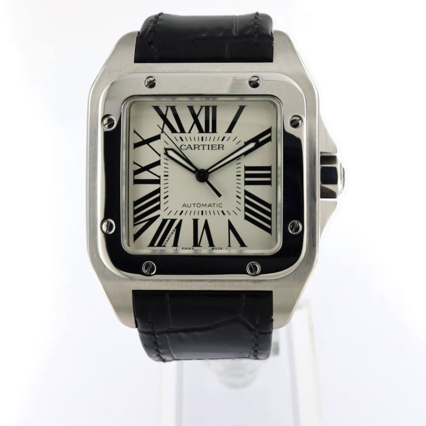 Cartier Santos 100 3774 (2017) - White dial 33 mm Steel case (1/8)