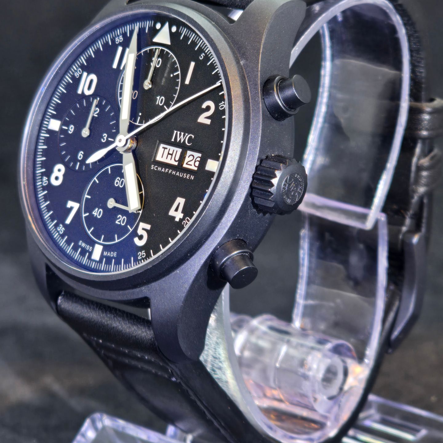IWC Pilot Chronograph IW387905 (2023) - Zwart wijzerplaat 41mm Keramiek (6/8)