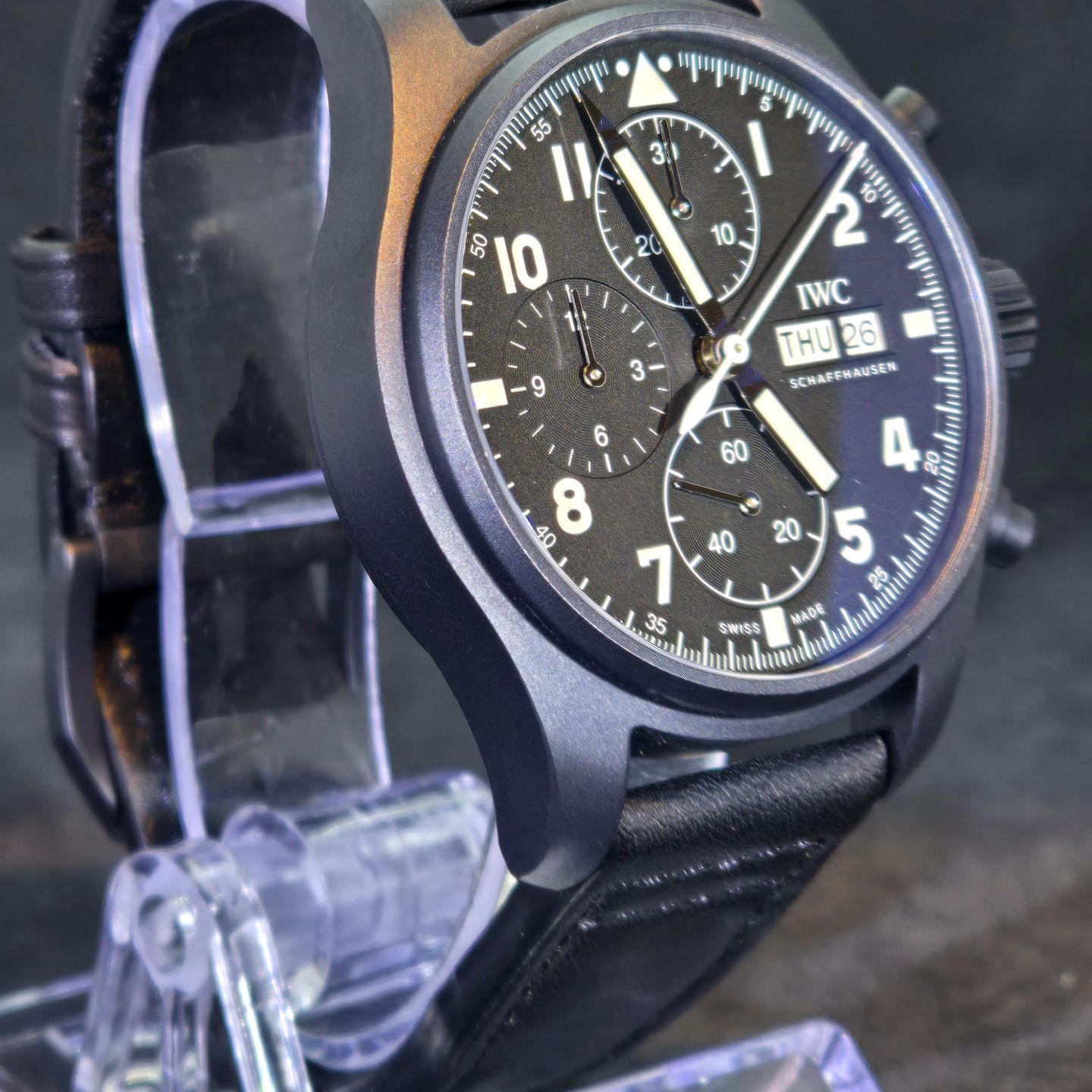 IWC Pilot Chronograph IW387905 (2023) - Zwart wijzerplaat 41mm Keramiek (2/8)