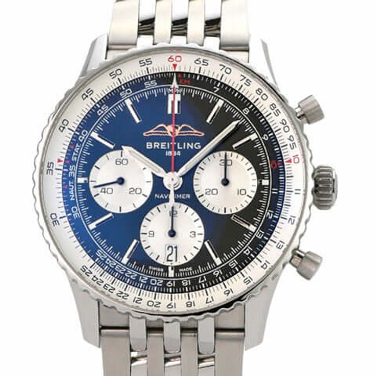 Breitling Navitimer 1 B01 Chronograph AB0138211B1A1 (2022) - Zwart wijzerplaat 43mm Staal (1/8)
