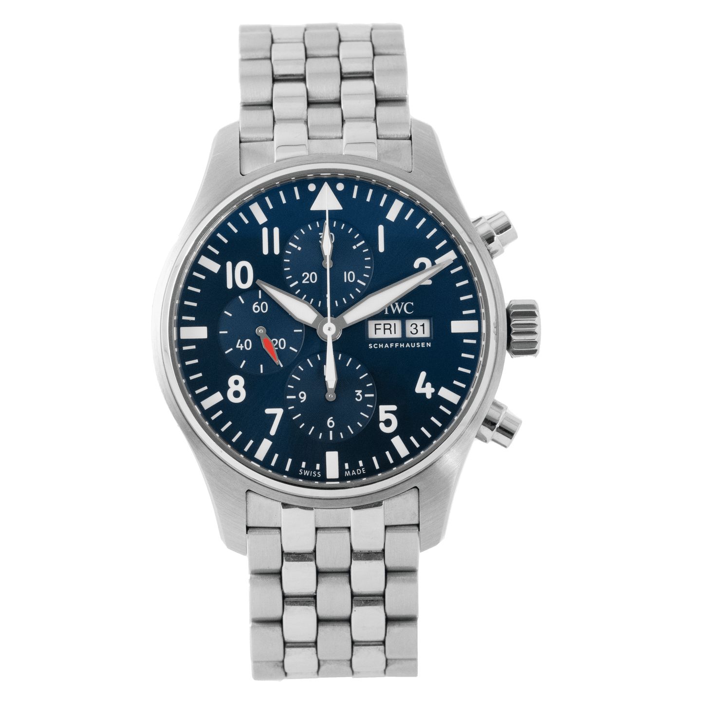 IWC Pilot Chronograph IW377717 (Unknown (random serial)) - Blue dial 43 mm Steel case (1/8)