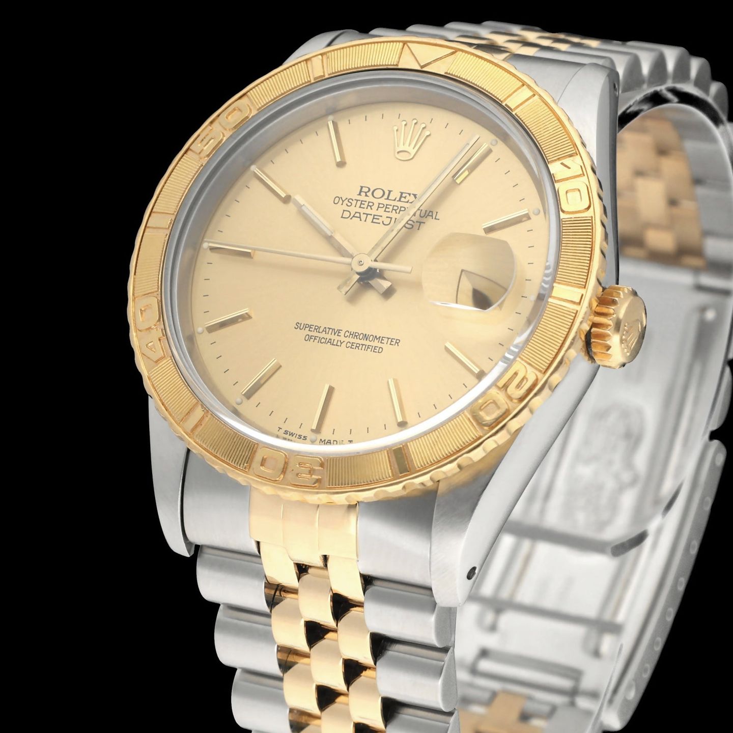 Rolex Datejust Turn-O-Graph 16263 (1991) - Champagne dial 36 mm Gold/Steel case (7/8)