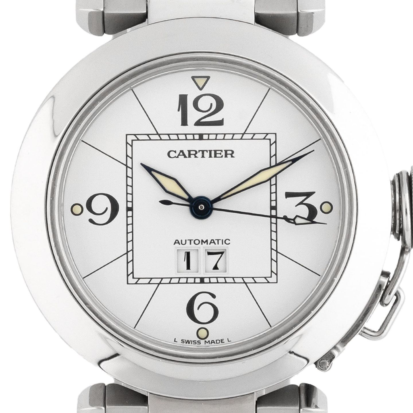 Cartier Pasha C W31055M7 (Unknown (random serial)) - White dial 35 mm Steel case (2/5)