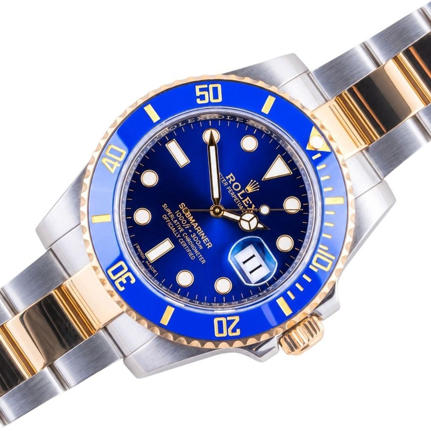 Rolex Submariner Date 116613LB (2020) - Blue dial 40 mm Gold/Steel case (1/8)