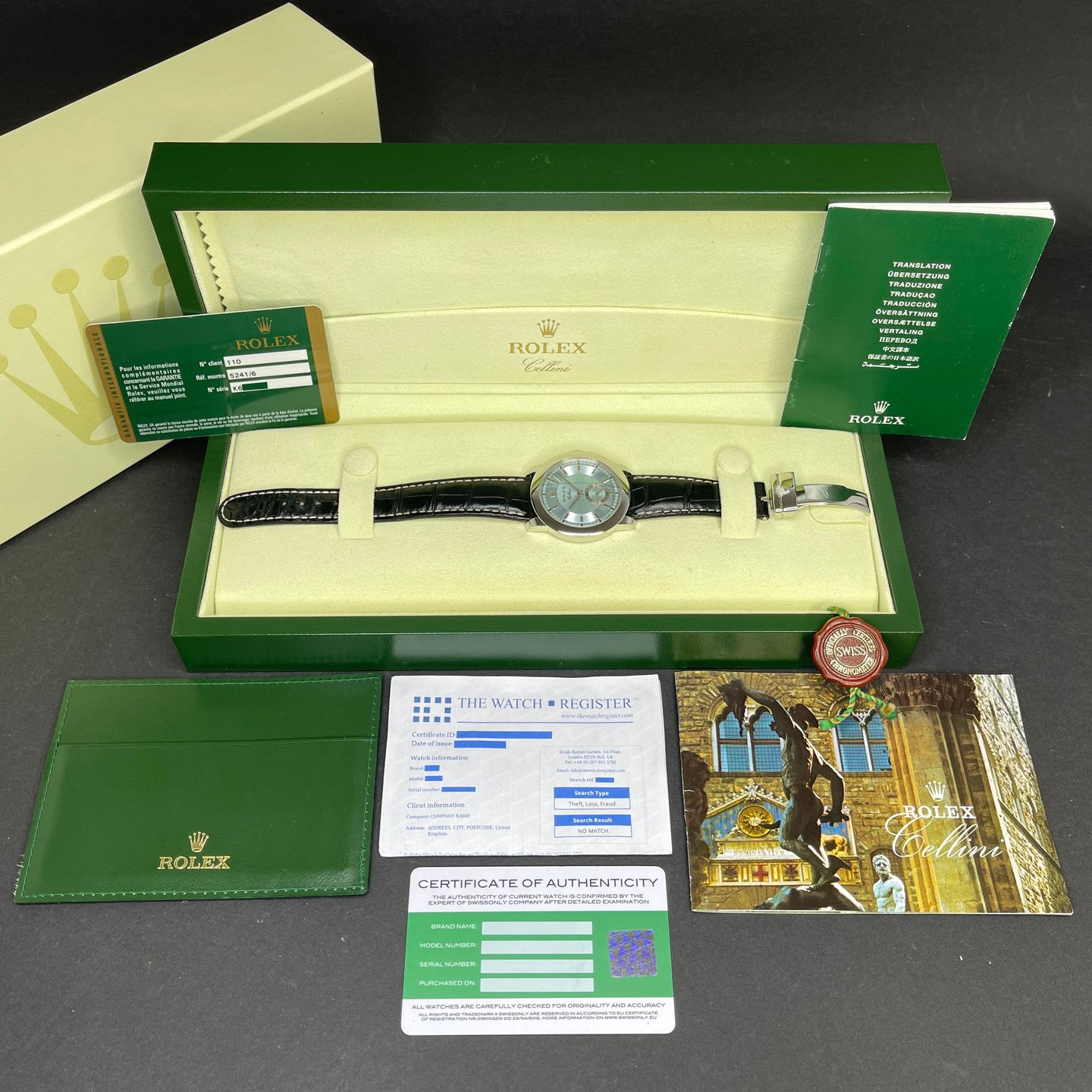 Rolex Cellini 5241 (2001) - Blue dial 38 mm Platinum case (3/8)