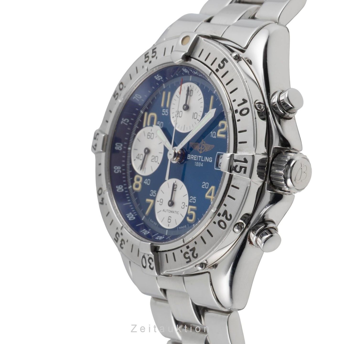 Breitling Colt Chronograph A13035 (1995) - Blue dial 42 mm Steel case (5/8)
