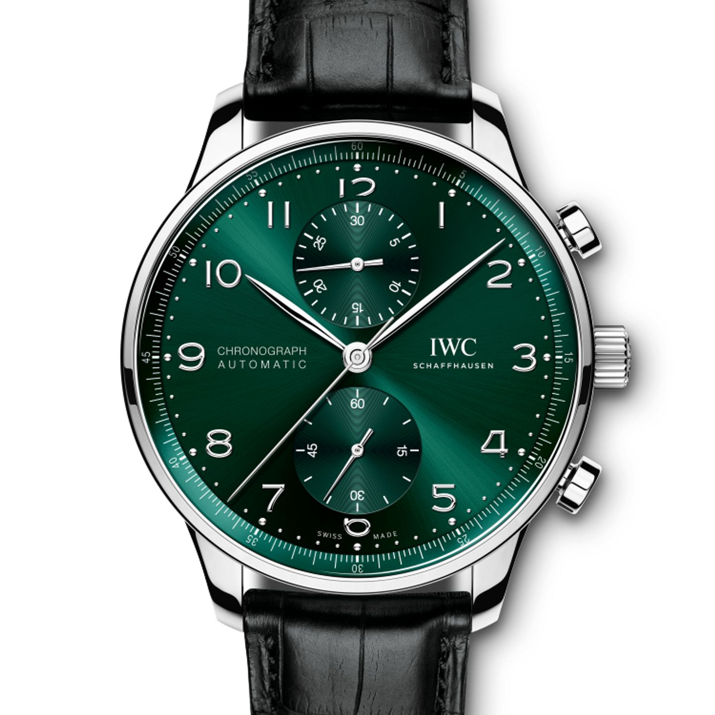 IWC Portuguese Chronograph IW371615 (2024) - Groen wijzerplaat 41mm Staal (1/1)