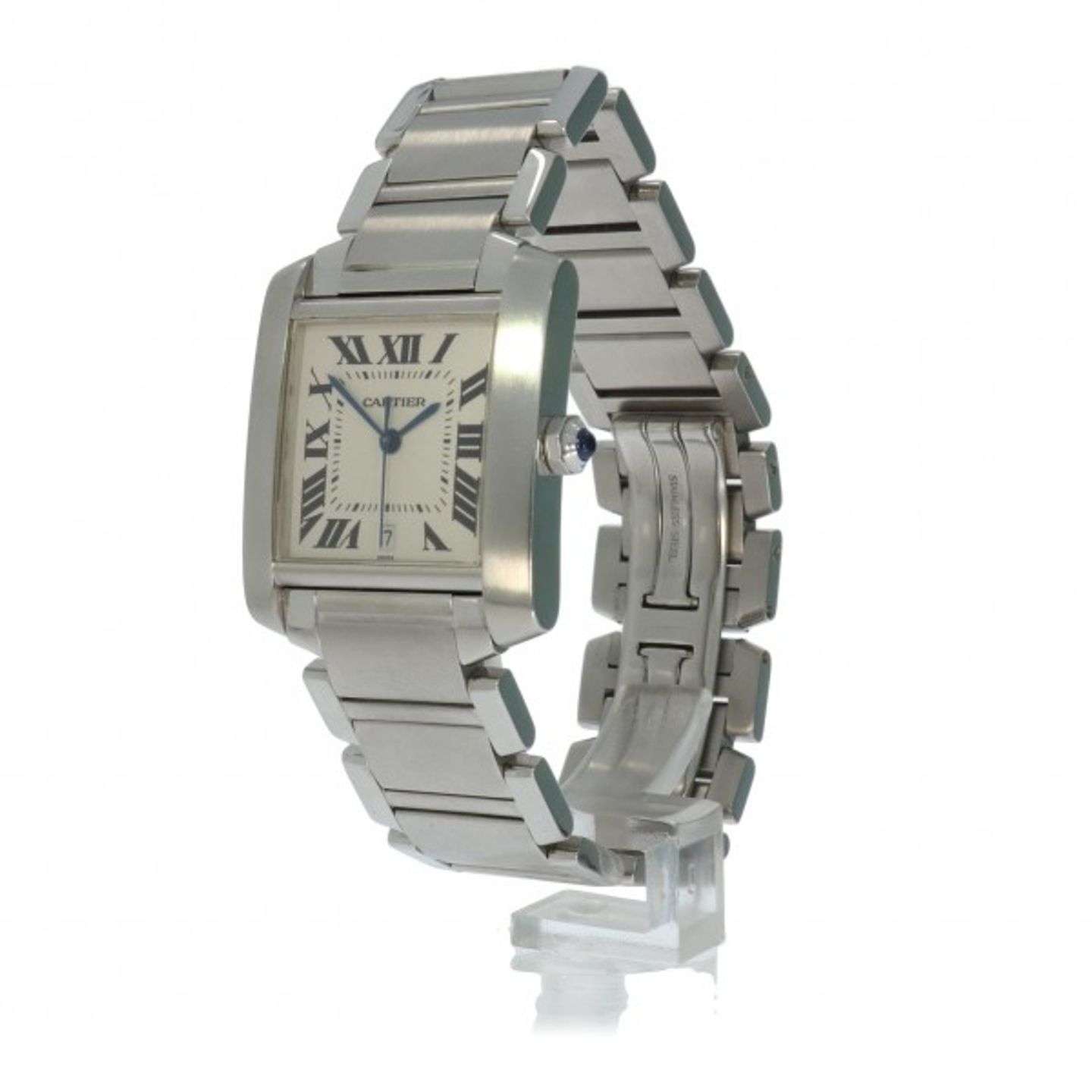 Cartier Tank Française W51002Q3 (Unknown (random serial)) - White dial 28 mm Steel case (2/5)