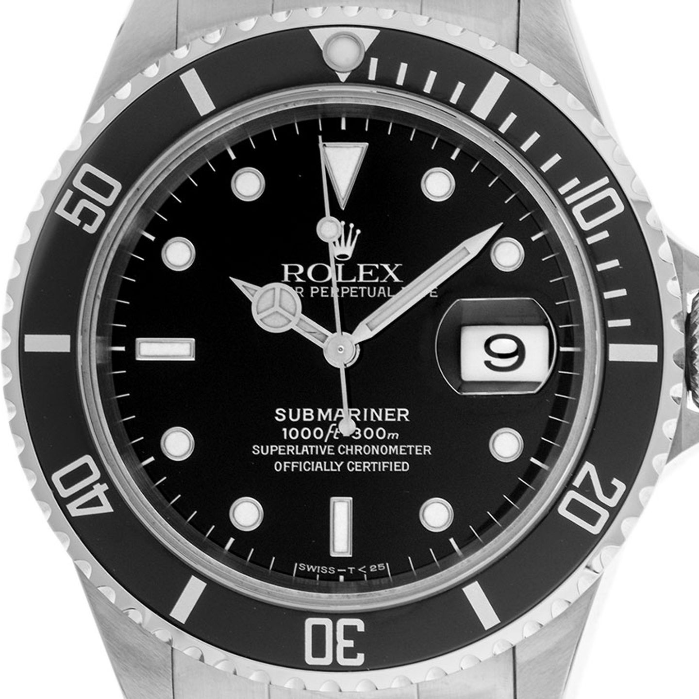 Rolex Submariner Date 16610 (1987) - Black dial 40 mm Steel case (1/8)
