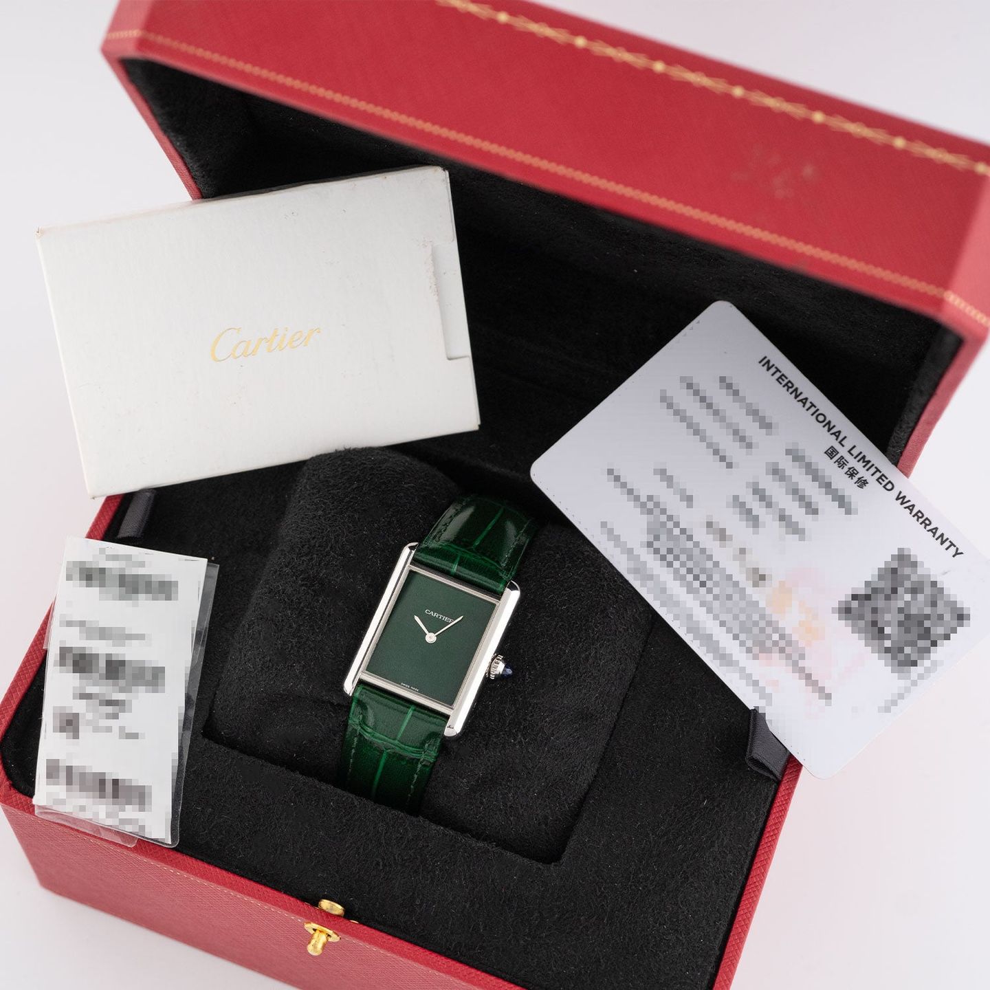 Cartier Tank WSTA0056 (2022) - Green dial 34 mm Steel case (5/5)