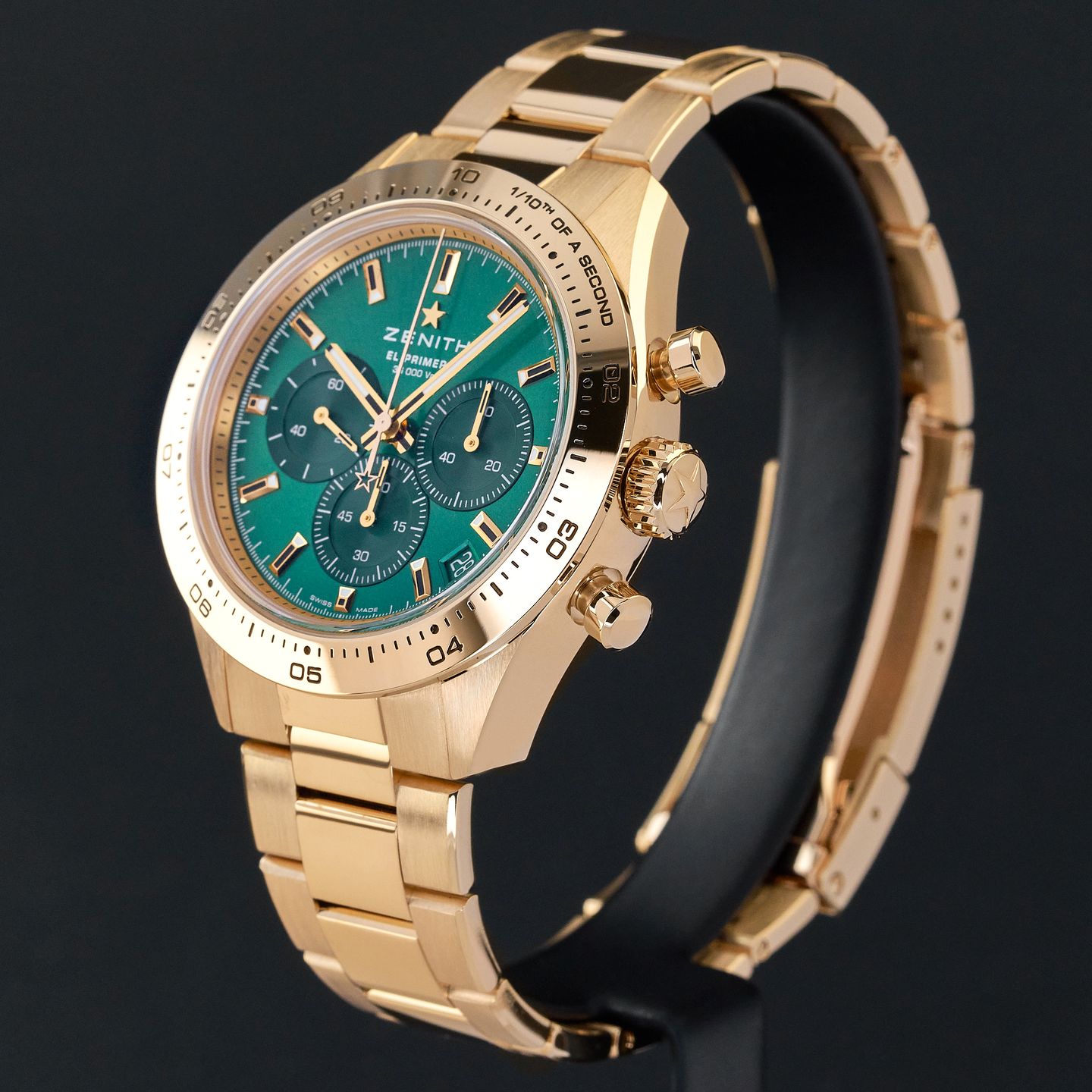 Zenith Chronomaster Sport 30.3100.3600/56.M3100 (2024) - Green dial 41 mm Yellow Gold case (4/8)