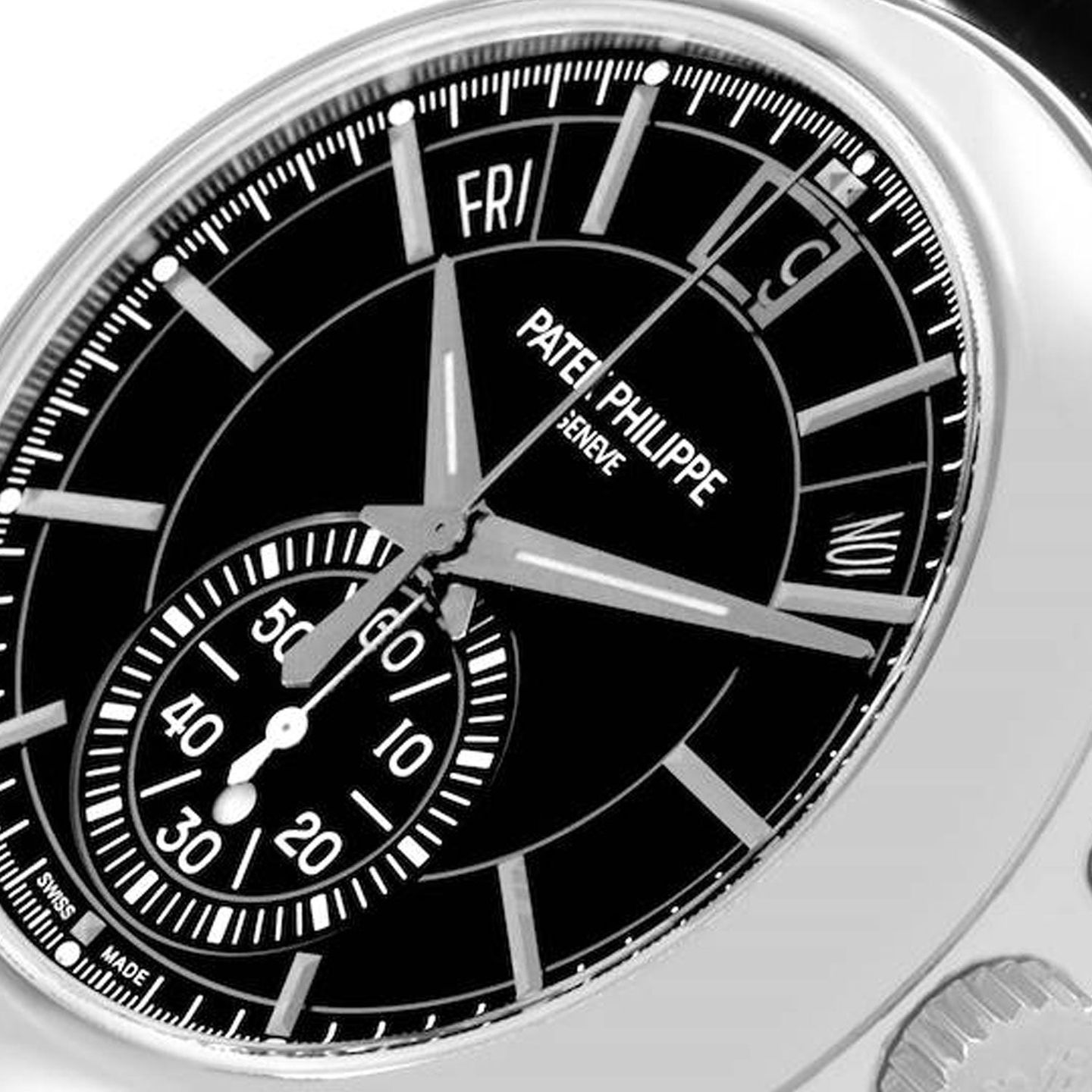Patek Philippe Annual Calendar Chronograph 5905P-010 (Unknown (random serial)) - Black dial 42 mm Platinum case (3/4)