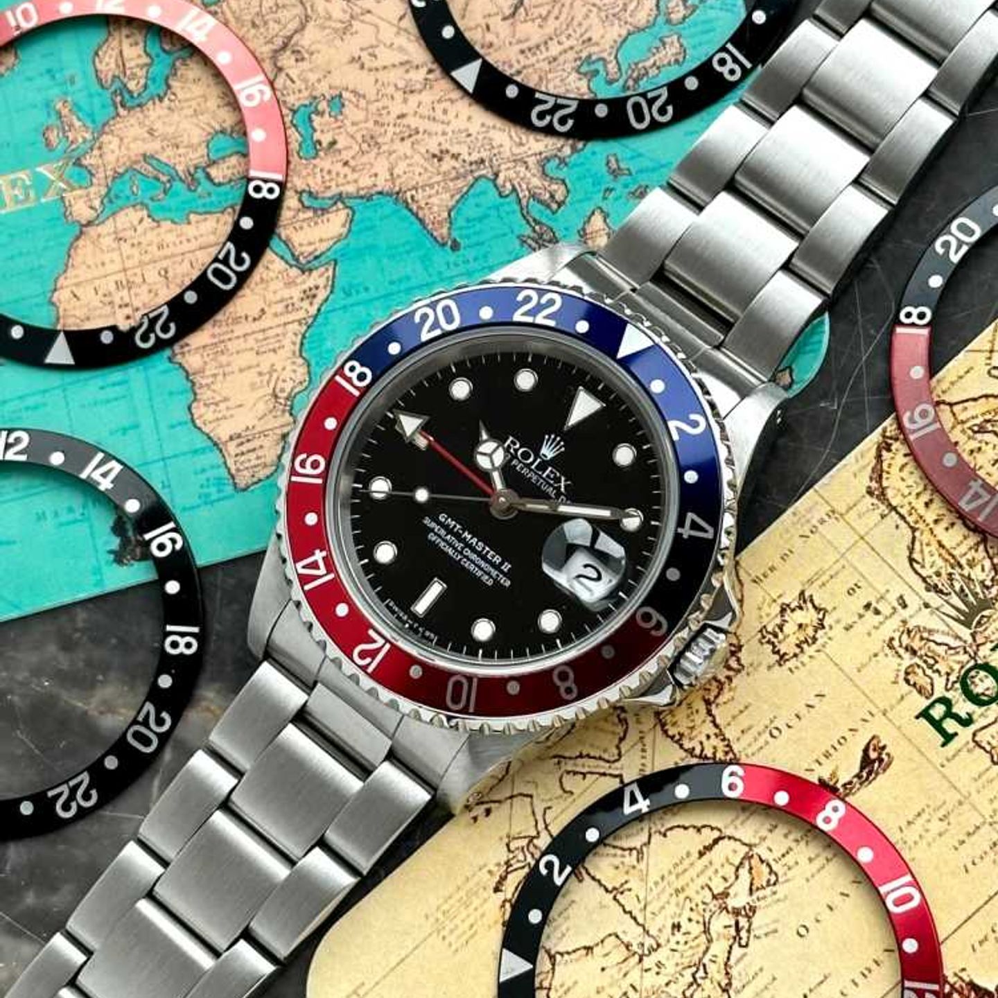 Rolex GMT-Master II 16710 (1995) - Zwart wijzerplaat 40mm Staal (3/8)