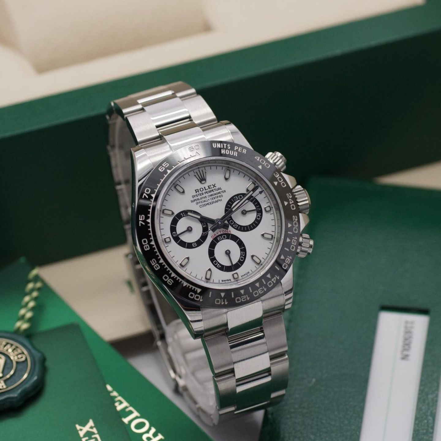 Rolex Daytona 116500LN (2018) - Wit wijzerplaat 40mm Staal (1/8)