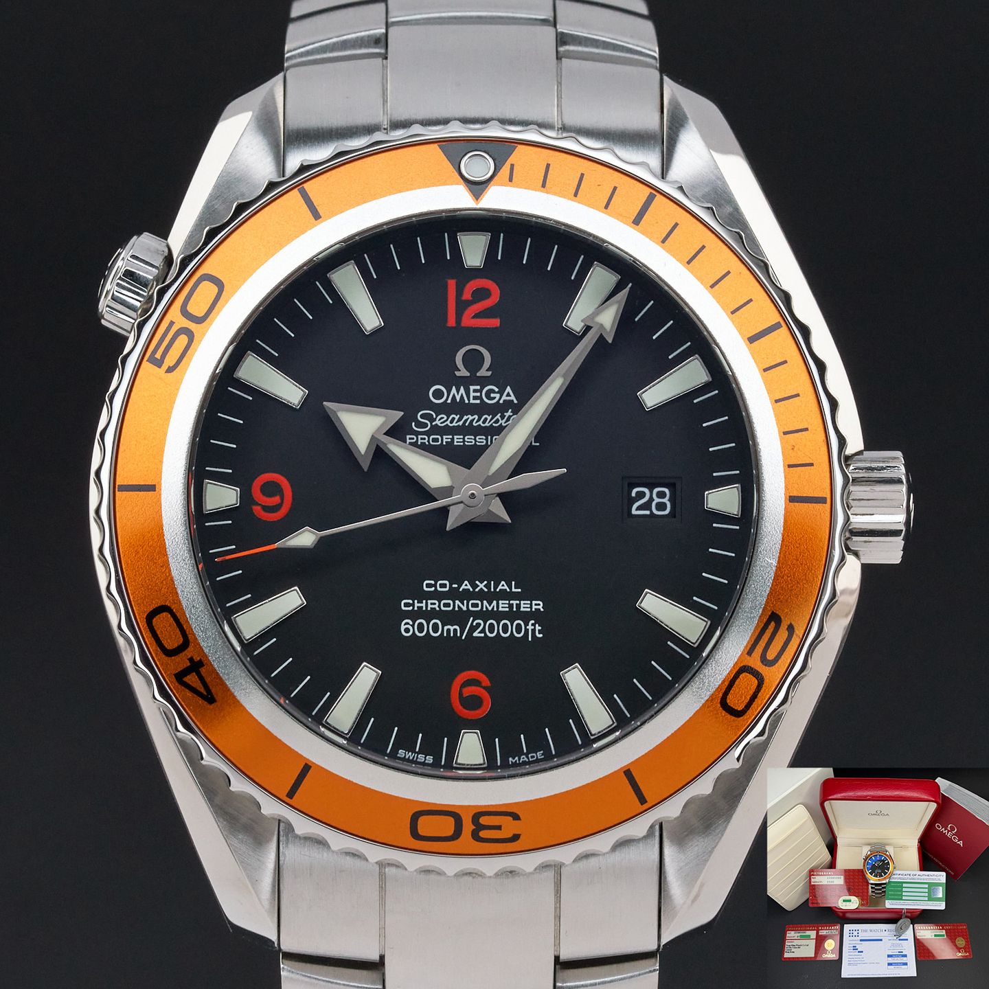 Omega Seamaster Planet Ocean 2208.50 (2009) - Black dial 46 mm Steel case (1/8)