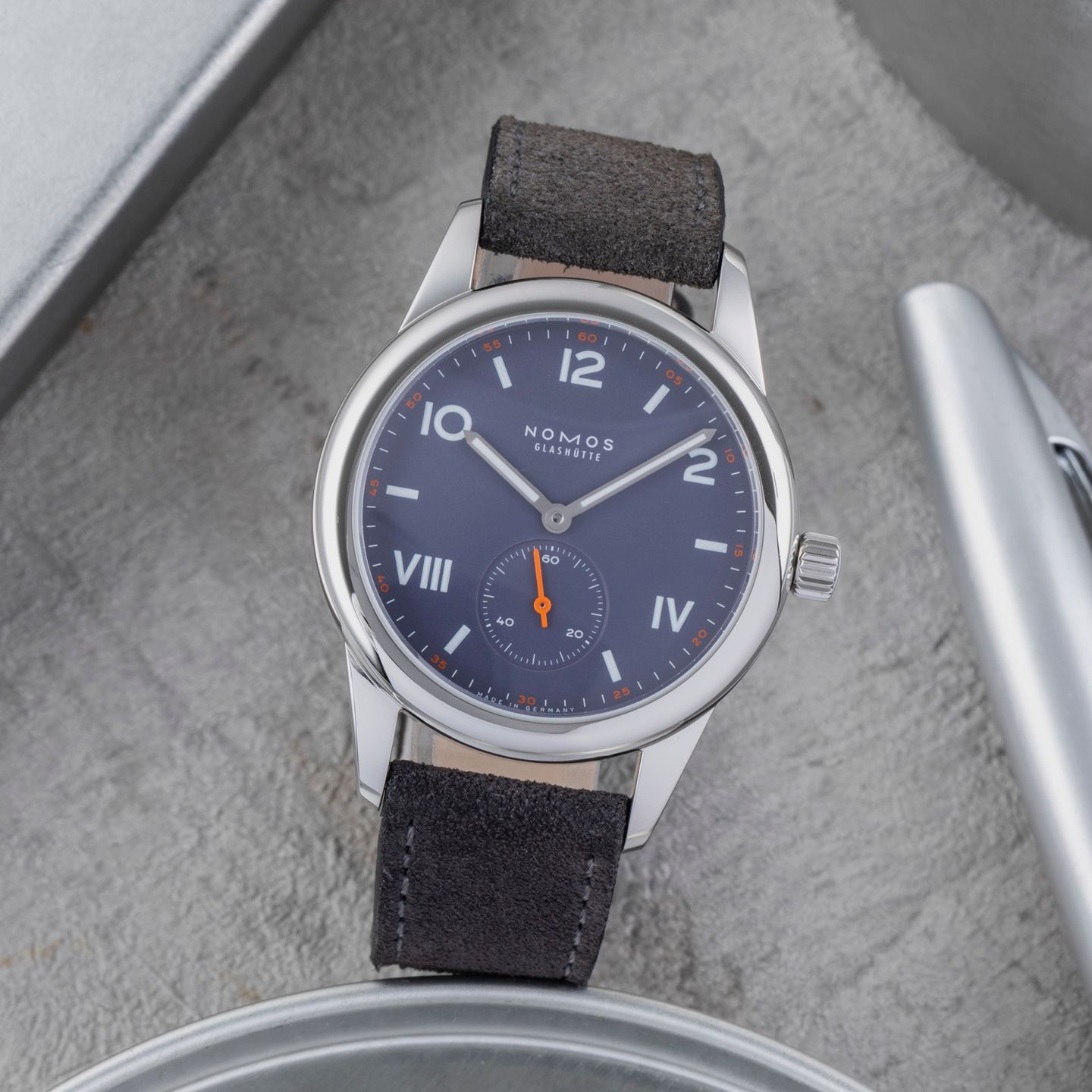 NOMOS Club Campus 713 (Onbekend (willekeurig serienummer)) - Blauw wijzerplaat 36mm Staal (1/8)