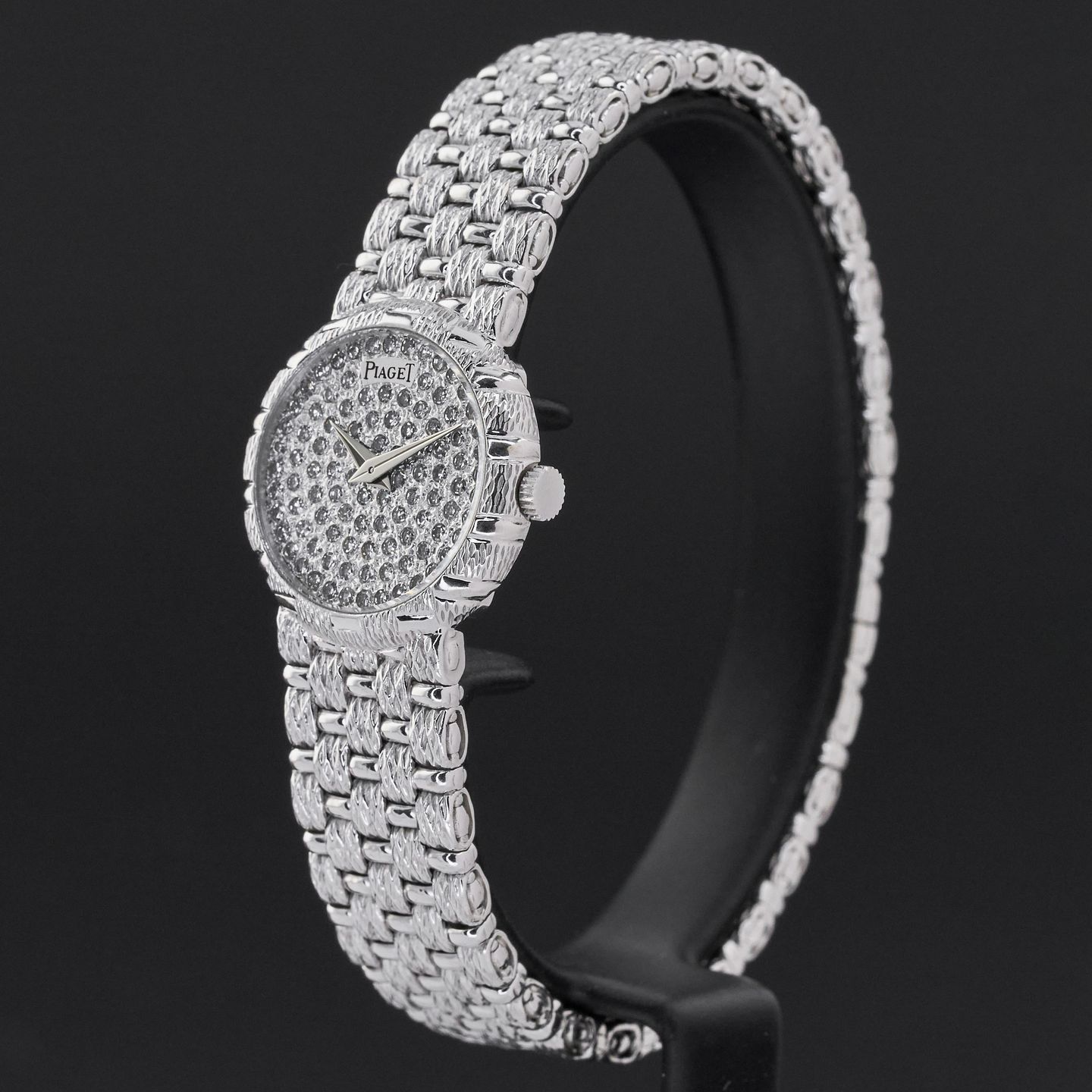 Piaget Vintage 4152D23 (Unknown (random serial)) - Diamond dial 21 mm White Gold case (4/8)