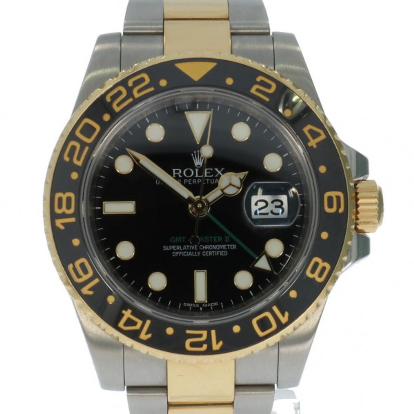 Rolex GMT-Master II 116713LN (Unknown (random serial)) - Black dial 40 mm Gold/Steel case (1/5)