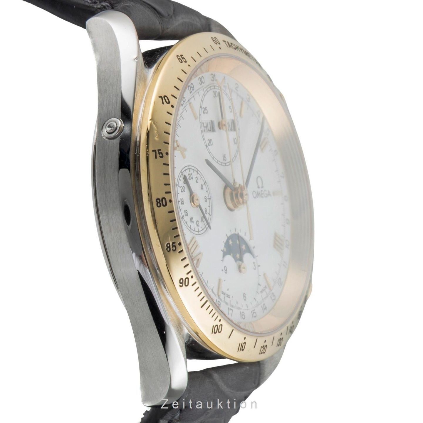 Omega Speedmaster Reduced 3131.20 (1991) - Wit wijzerplaat 39mm Goud/Staal (6/8)