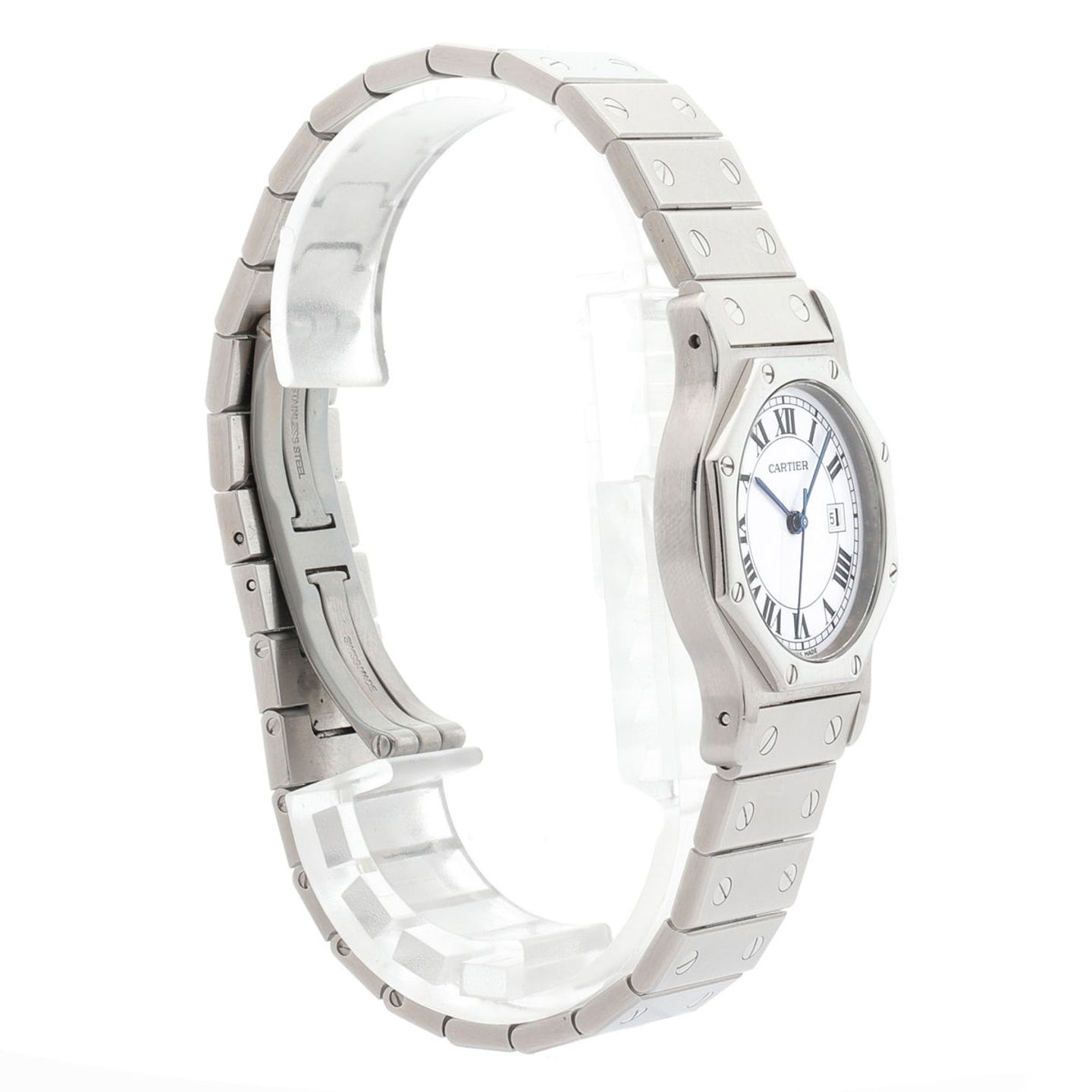 Cartier Santos 2965 (Onbekend (willekeurig serienummer)) - Wit wijzerplaat 30mm Staal (2/5)