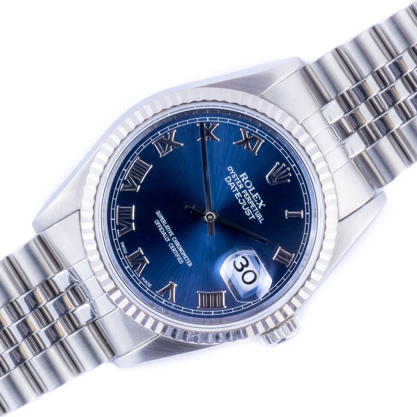 Rolex Datejust 36 16234 (1996) - Blue dial 36 mm Steel case (1/8)