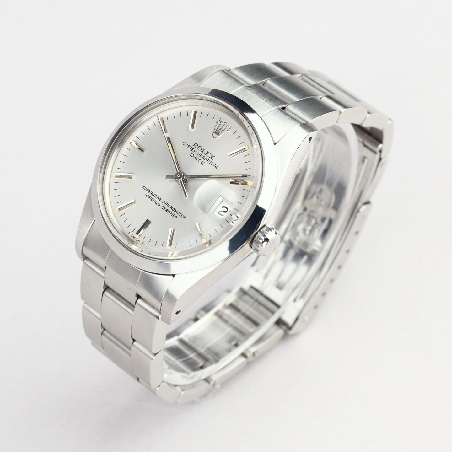 Rolex Oyster Perpetual Date 15000 (1982) - Silver dial 34 mm Steel case (4/7)