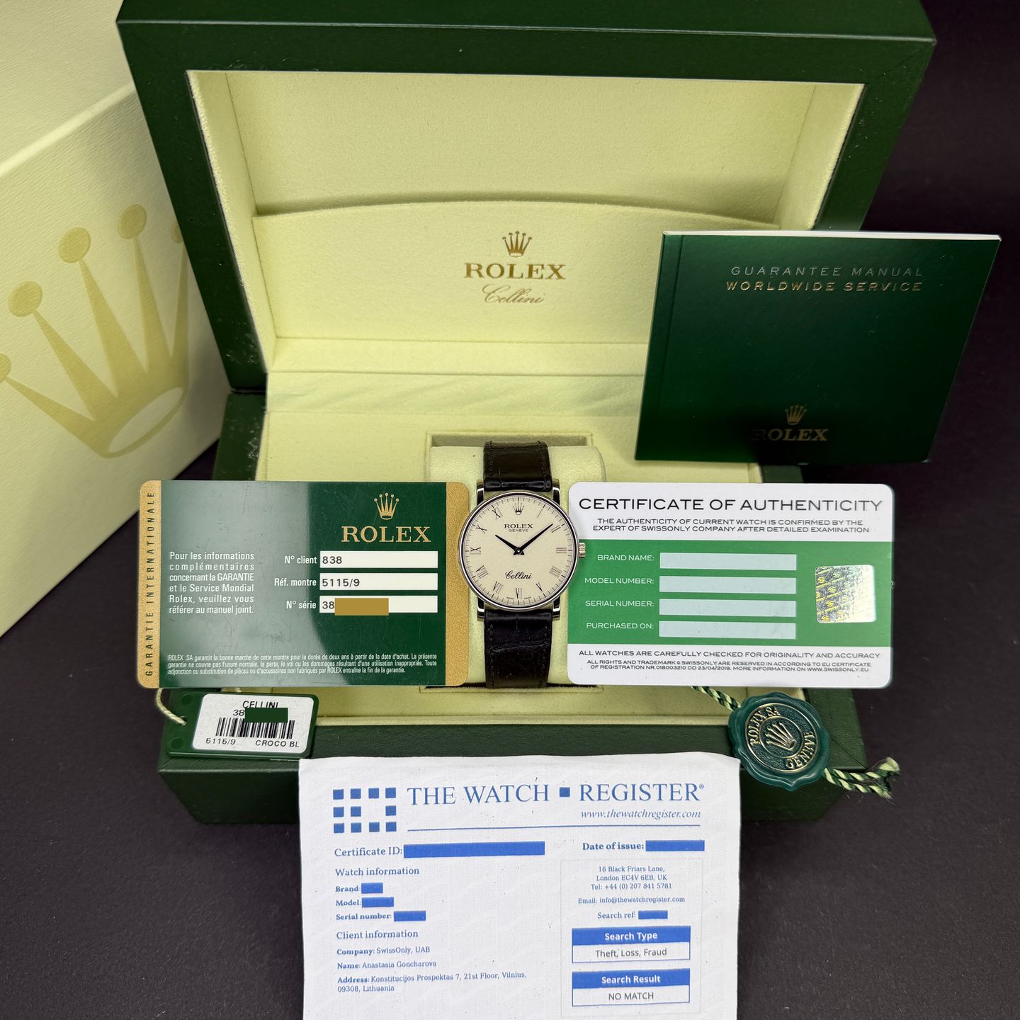 Rolex Cellini Time 5115 (Onbekend (willekeurig serienummer)) - Zilver wijzerplaat 32mm Witgoud (3/8)