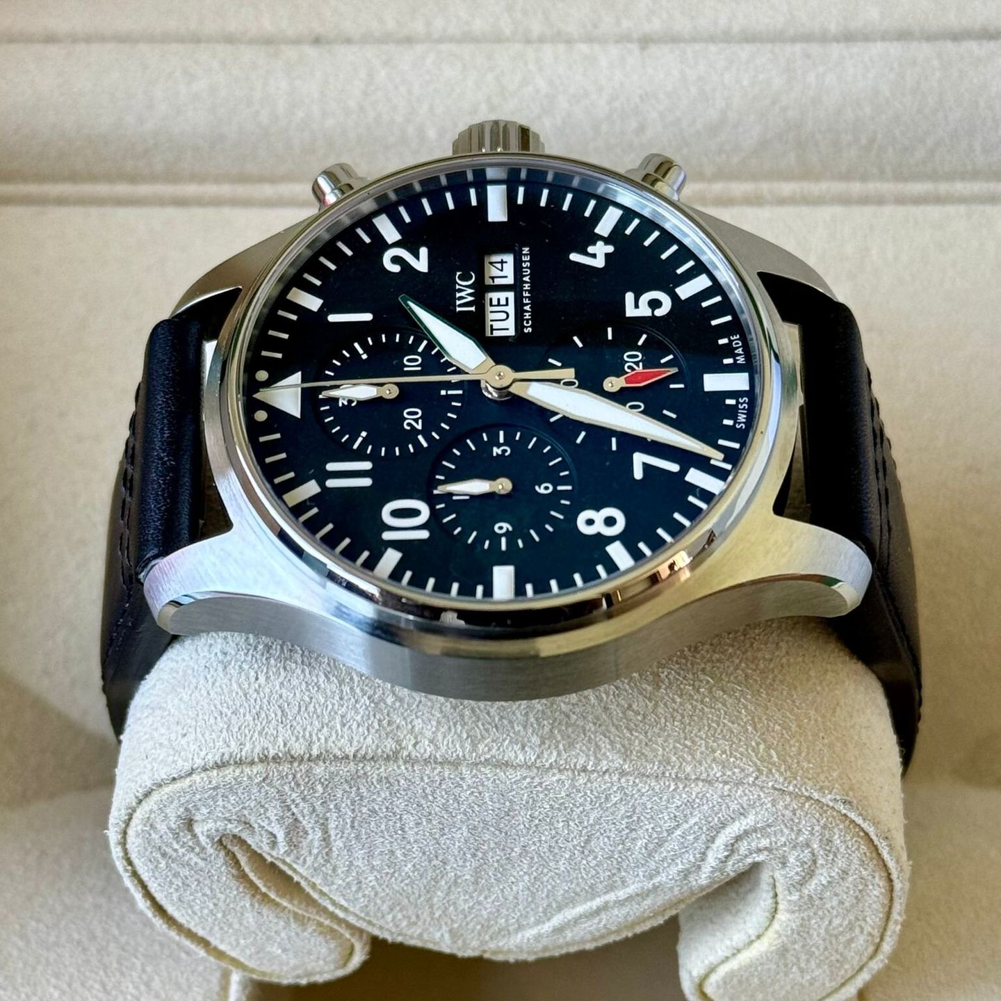 IWC Pilot Chronograph IW378001 (2024) - Zwart wijzerplaat 43mm Staal (5/6)