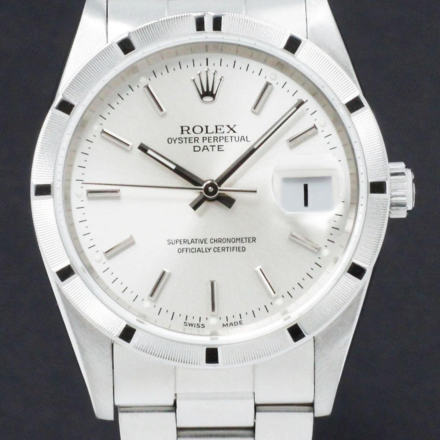 Rolex Oyster Perpetual Date 15210 (1991) - Silver dial 34 mm Steel case (1/7)