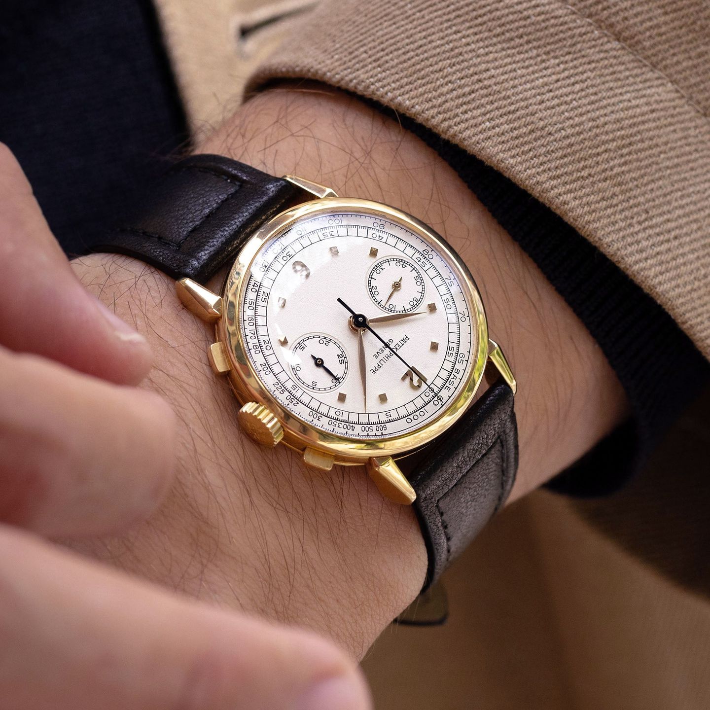 Patek Philippe Chronograph 1579 (Onbekend (willekeurig serienummer)) - 37mm Geelgoud (1/8)