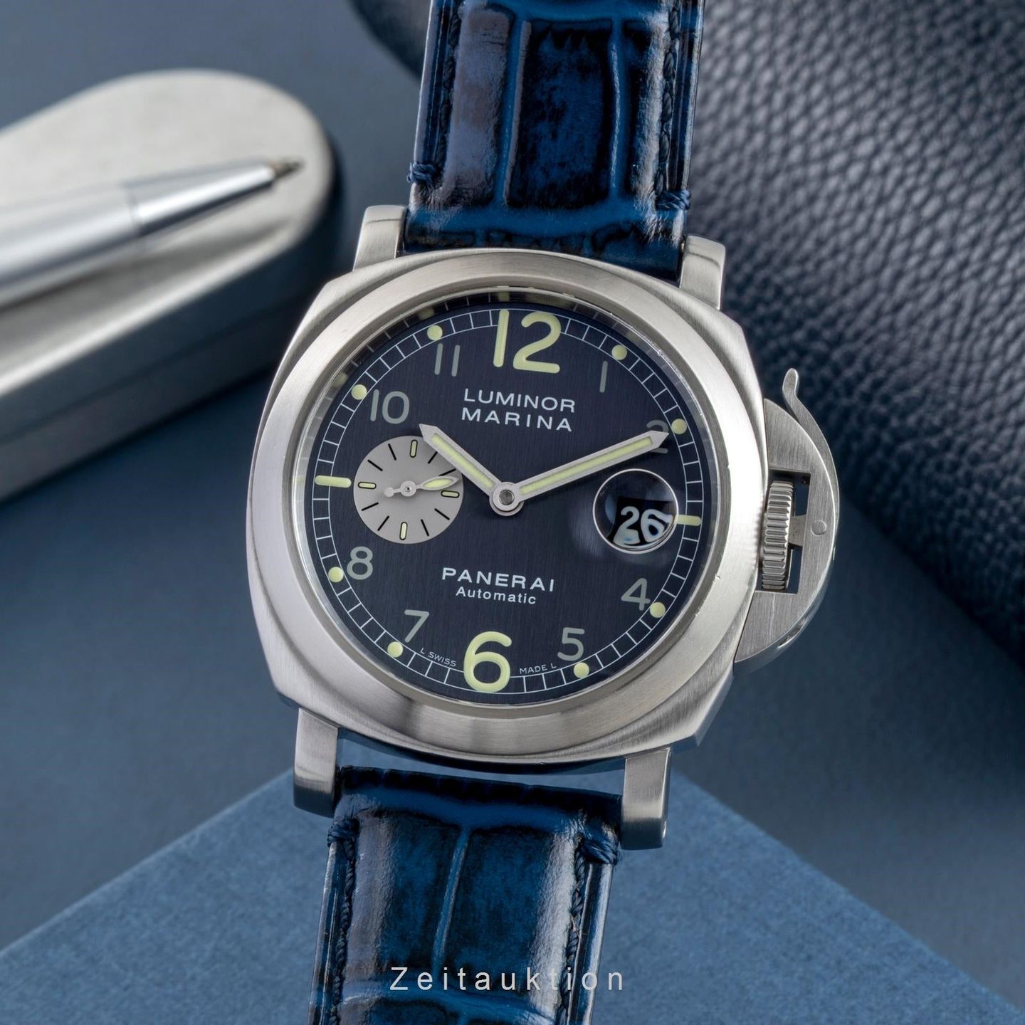 Panerai Luminor Marina Automatic PAM00086 (2001) - Blauw wijzerplaat 44mm Staal (1/8)