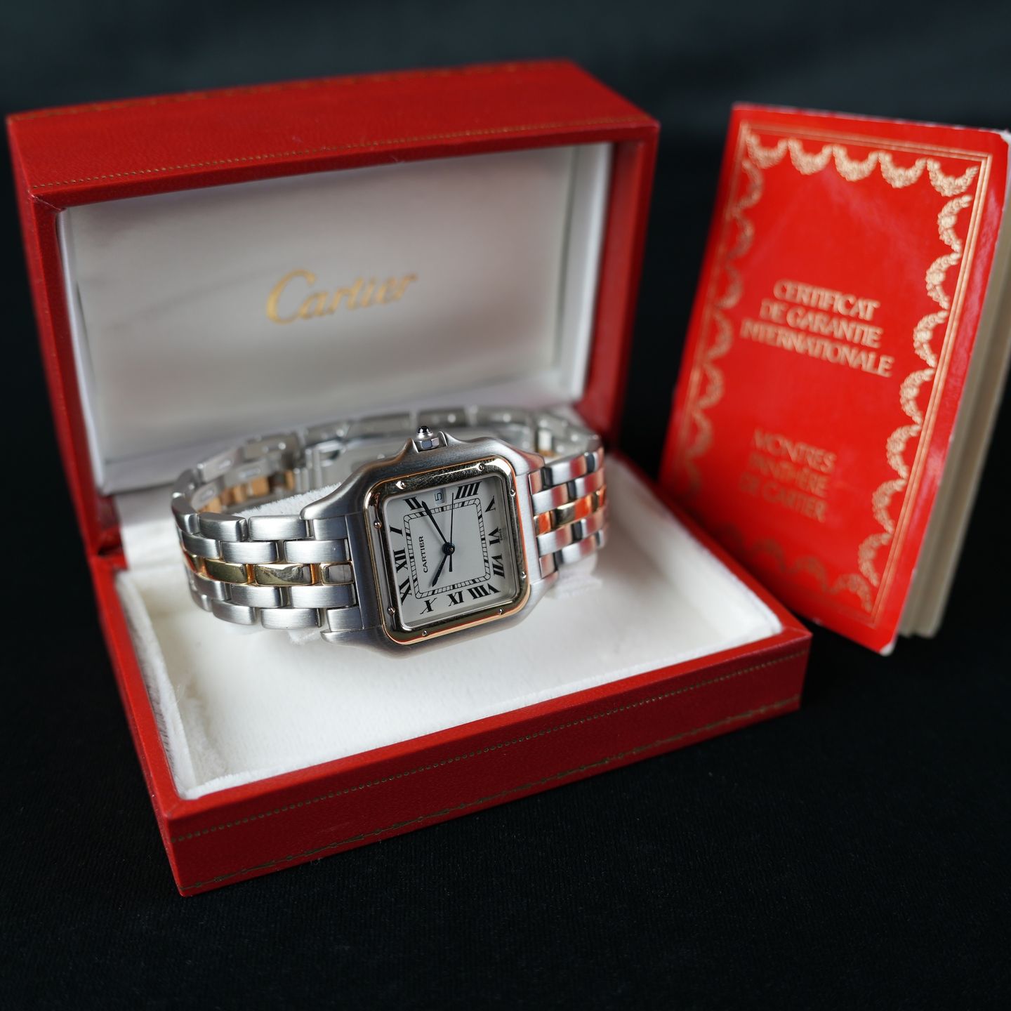 Cartier Panthère 187957 (1989) - Wit wijzerplaat 29mm Goud/Staal (8/8)