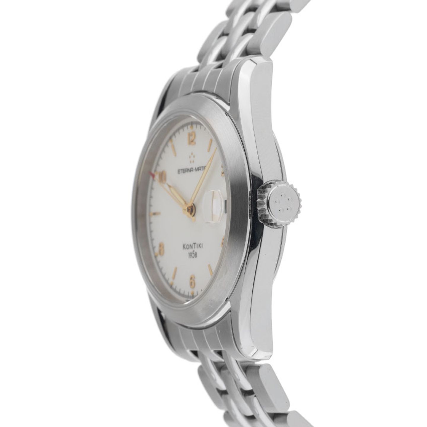 Eterna Kontiki 1571-41 (1996) - Wit wijzerplaat 37mm Staal (4/8)