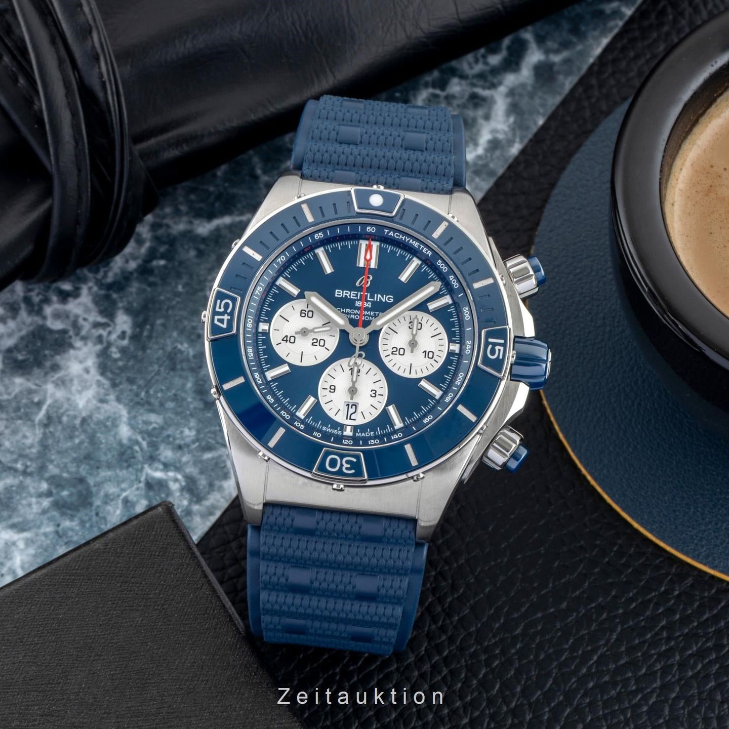 Breitling Chronomat AB0136161C1S1 (Unknown (random serial)) - Blue dial 44 mm Steel case (3/8)