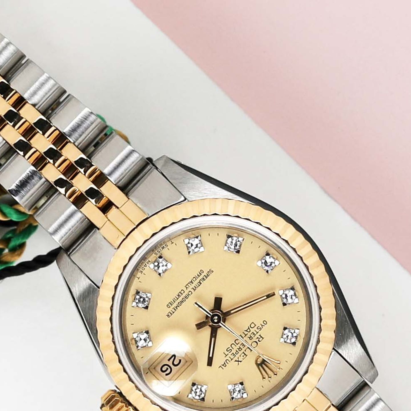 Rolex Lady-Datejust 69173 (1985) - Champagne dial 26 mm Gold/Steel case (4/8)