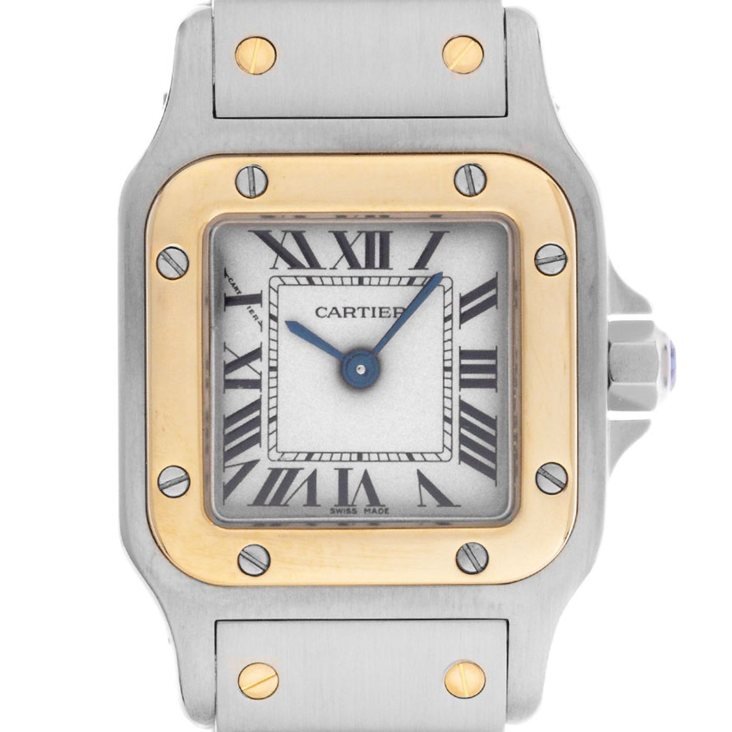 Cartier Santos Galbée 1567 (1996) - White dial 24 mm Gold/Steel case (1/8)