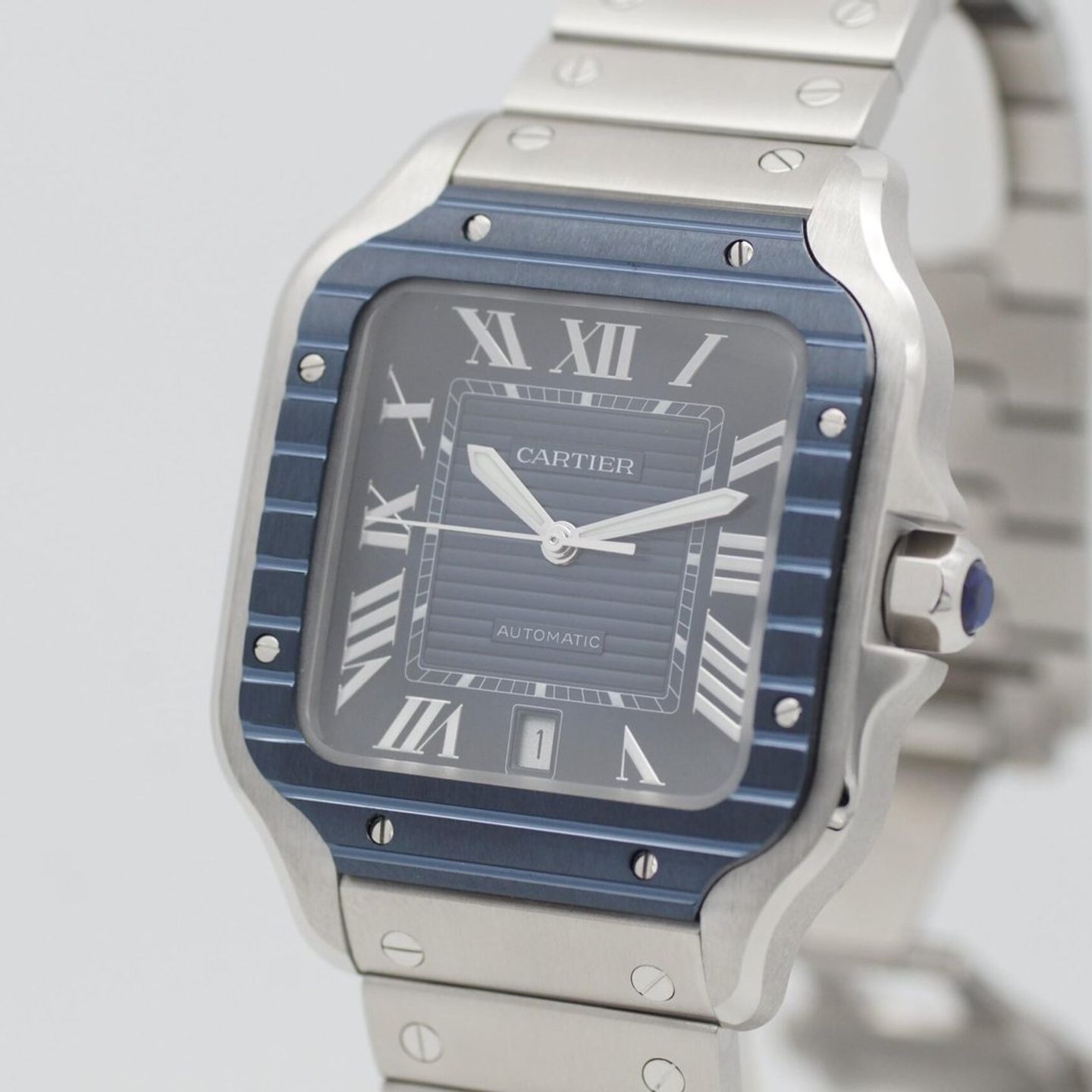 Cartier Santos WSSA0048 (2023) - Blue dial 40 mm Steel case (2/8)