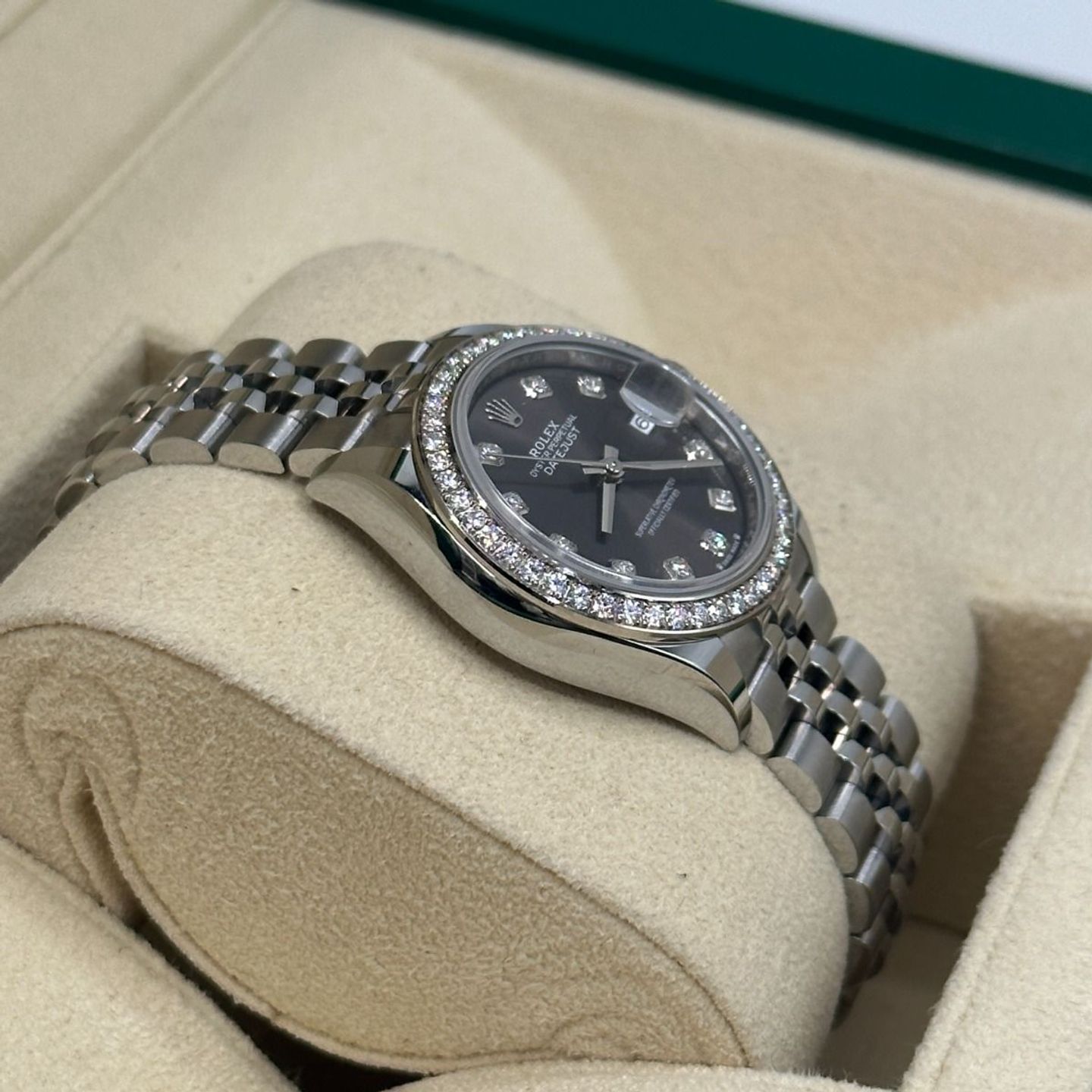 Rolex Lady-Datejust 279384RBR (2024) - Grijs wijzerplaat 28mm Staal (7/8)