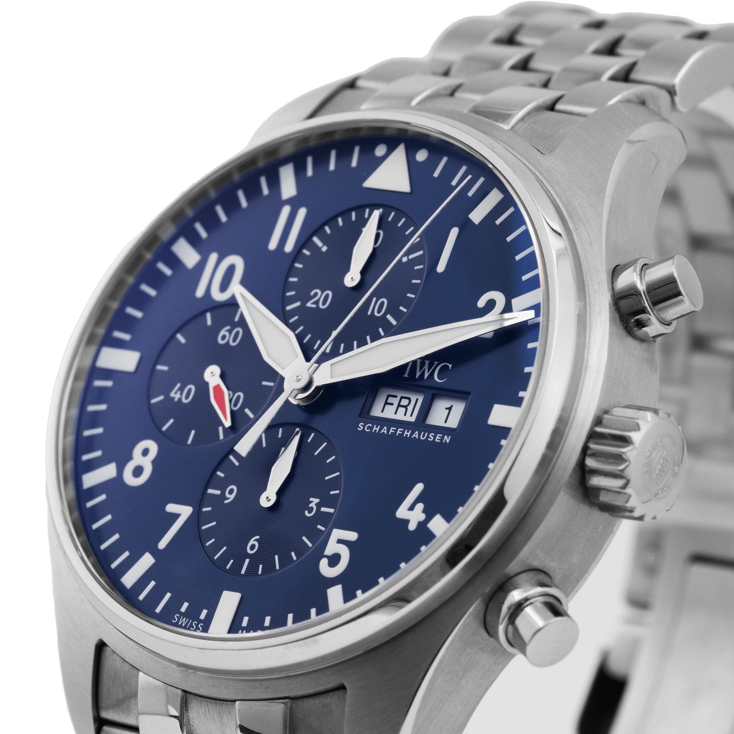 IWC Pilot Chronograph IW377717 (Unknown (random serial)) - Blue dial 43 mm Steel case (6/8)