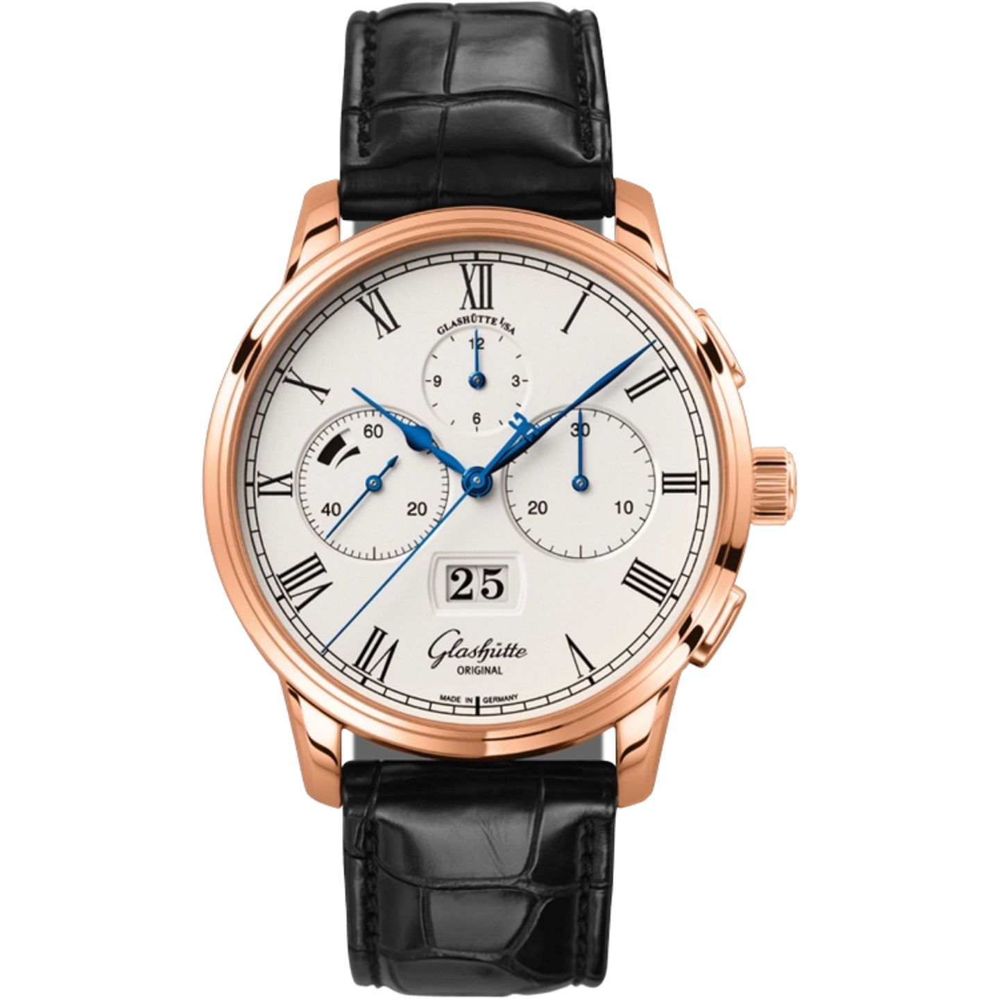 Glashütte Original Senator Chronograph Panorama Date 1-37-01-01-05-30 (2026) - Silver dial 42 mm Red Gold case (1/1)