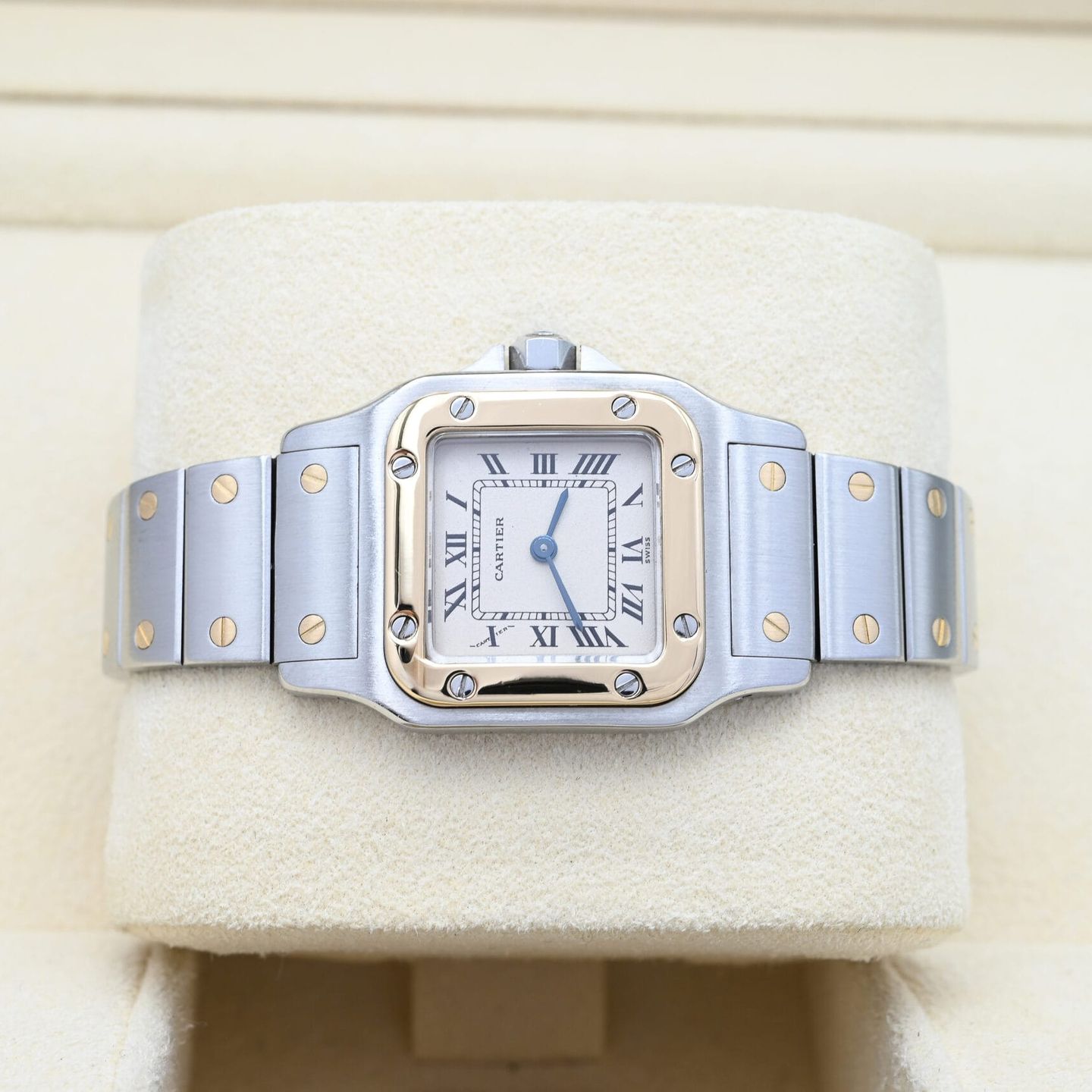 Cartier Santos Galbée 1057930 (Unknown (random serial)) - White dial 24 mm Gold/Steel case (5/8)
